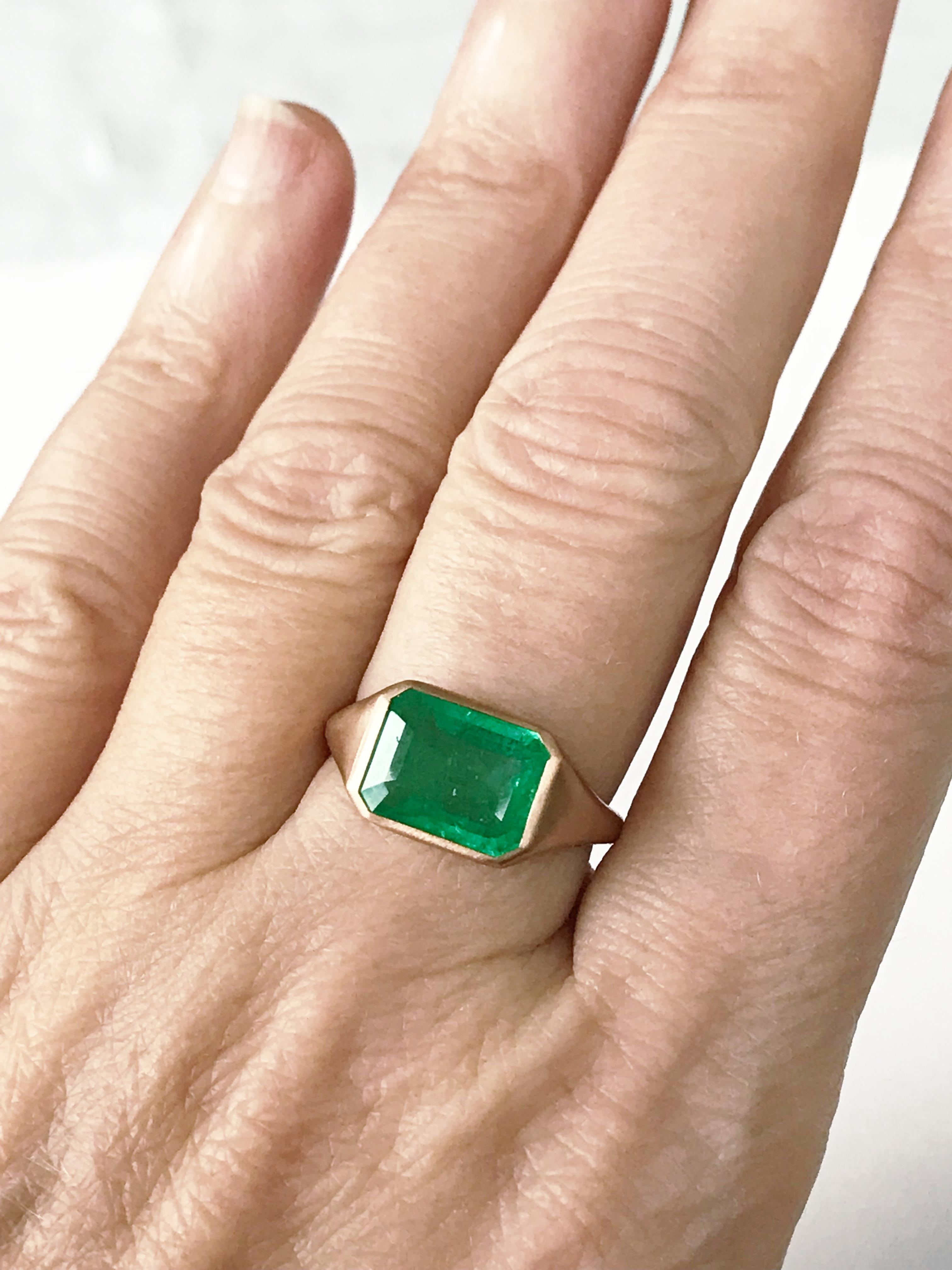 Dalben Design Emerald Rose Gold Ring 8