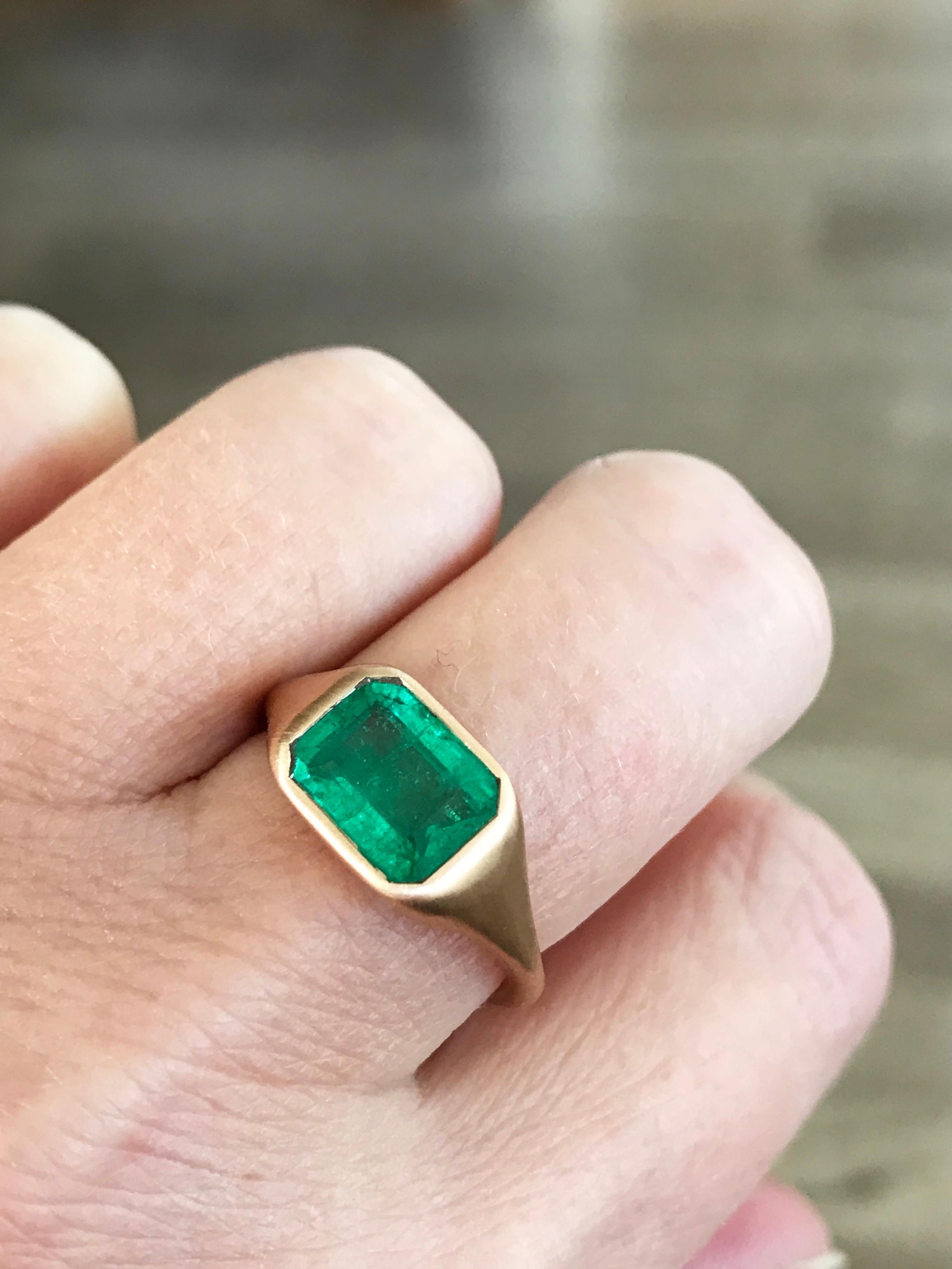 Dalben Design Emerald Rose Gold Ring 11