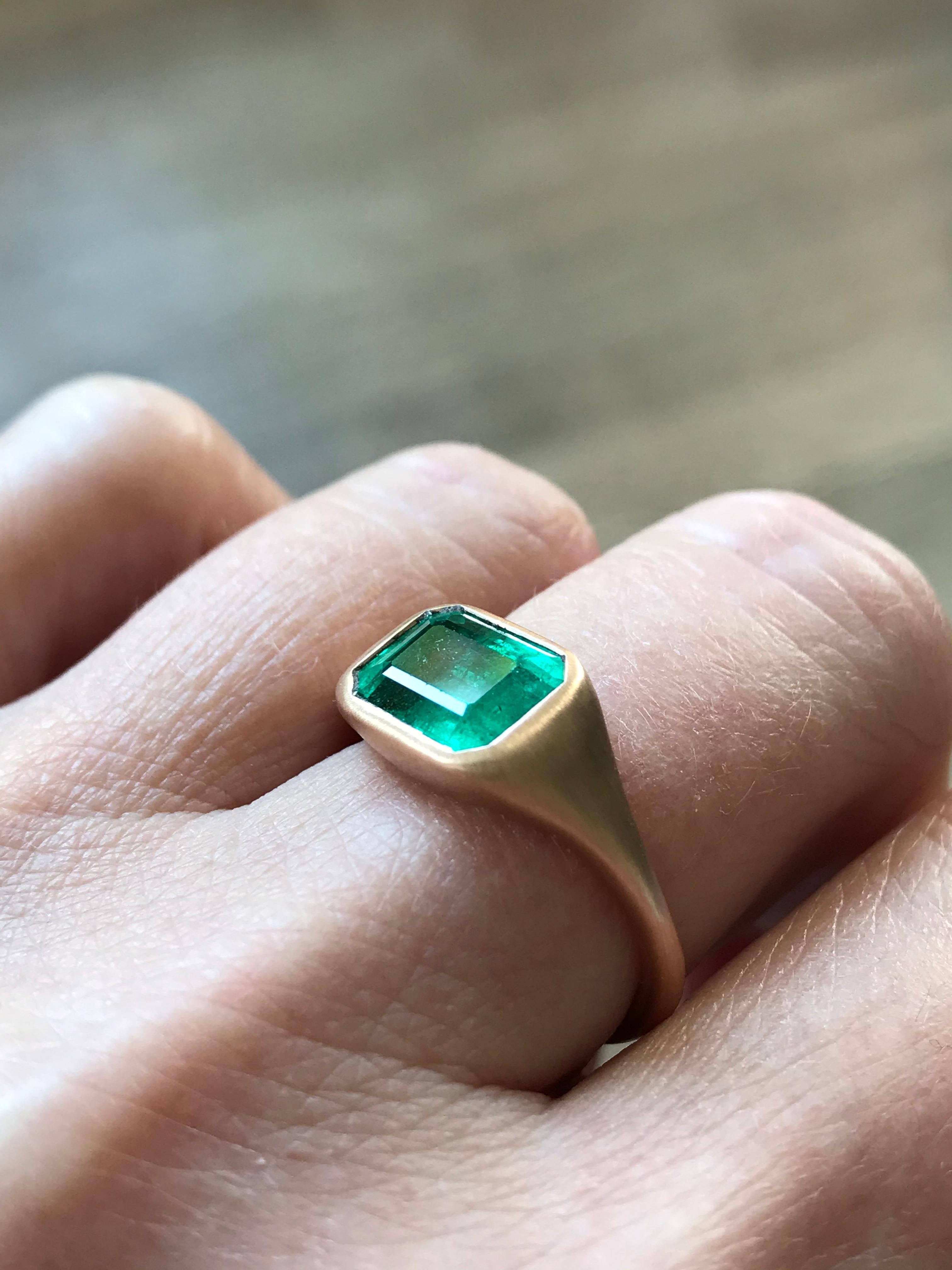 Dalben Design Emerald Rose Gold Ring 12