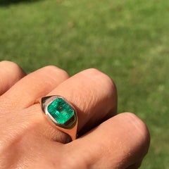 Dalben 2, 4 Carat Colombian Emerald Rose Gold Ring