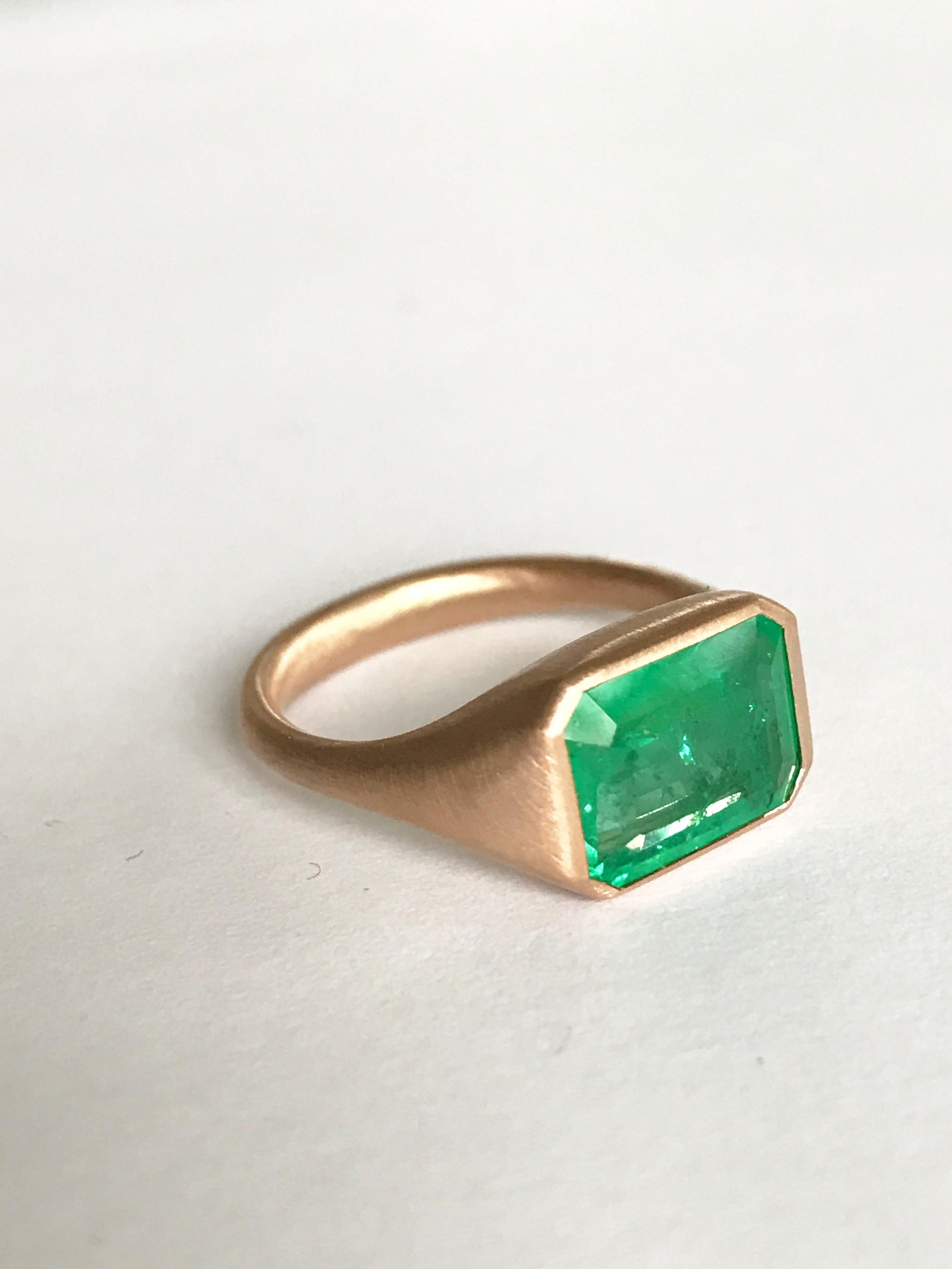 Emerald Cut Dalben Design Emerald Rose Gold Ring
