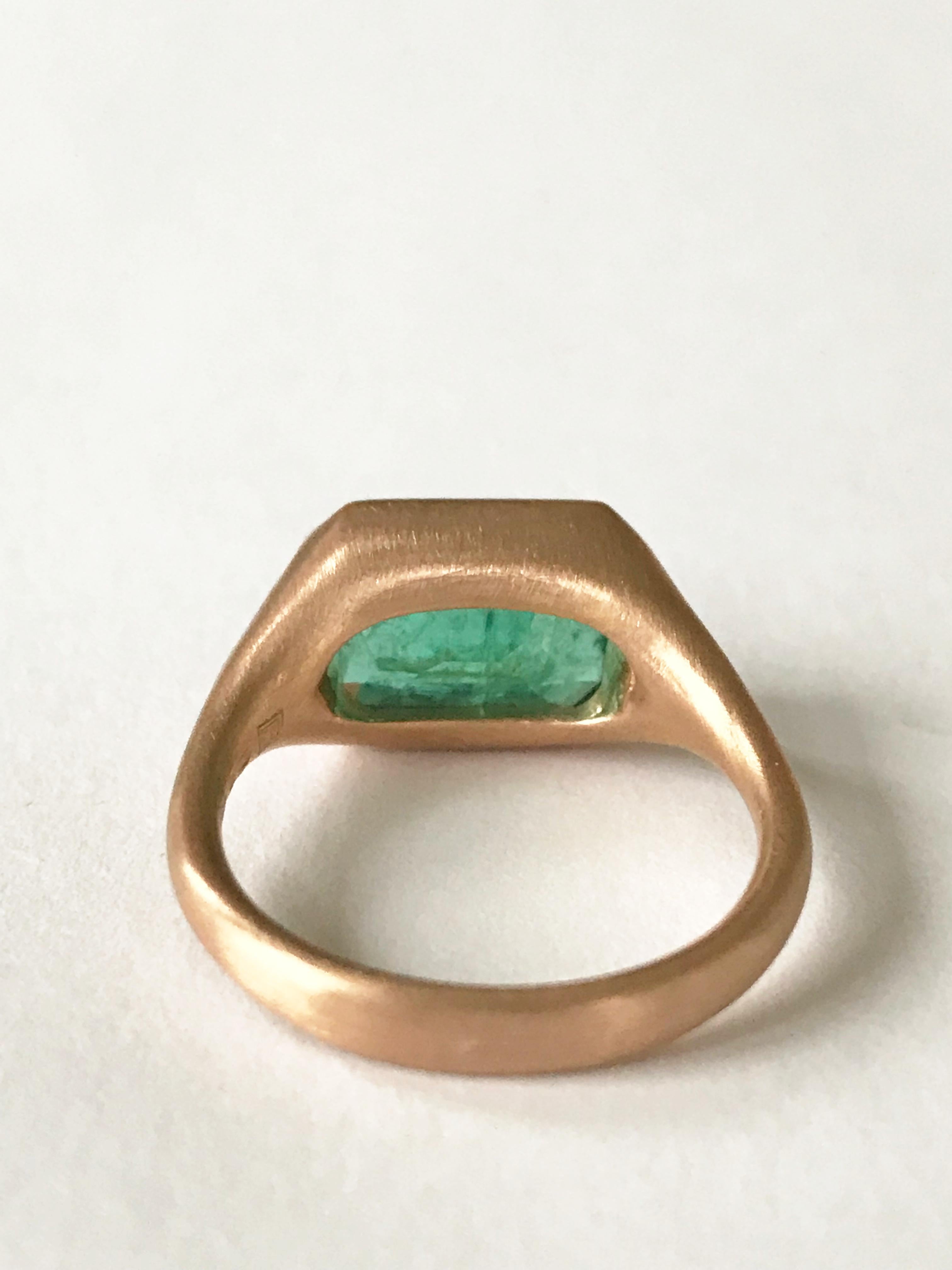 Women's Dalben Design Emerald Rose Gold Ring
