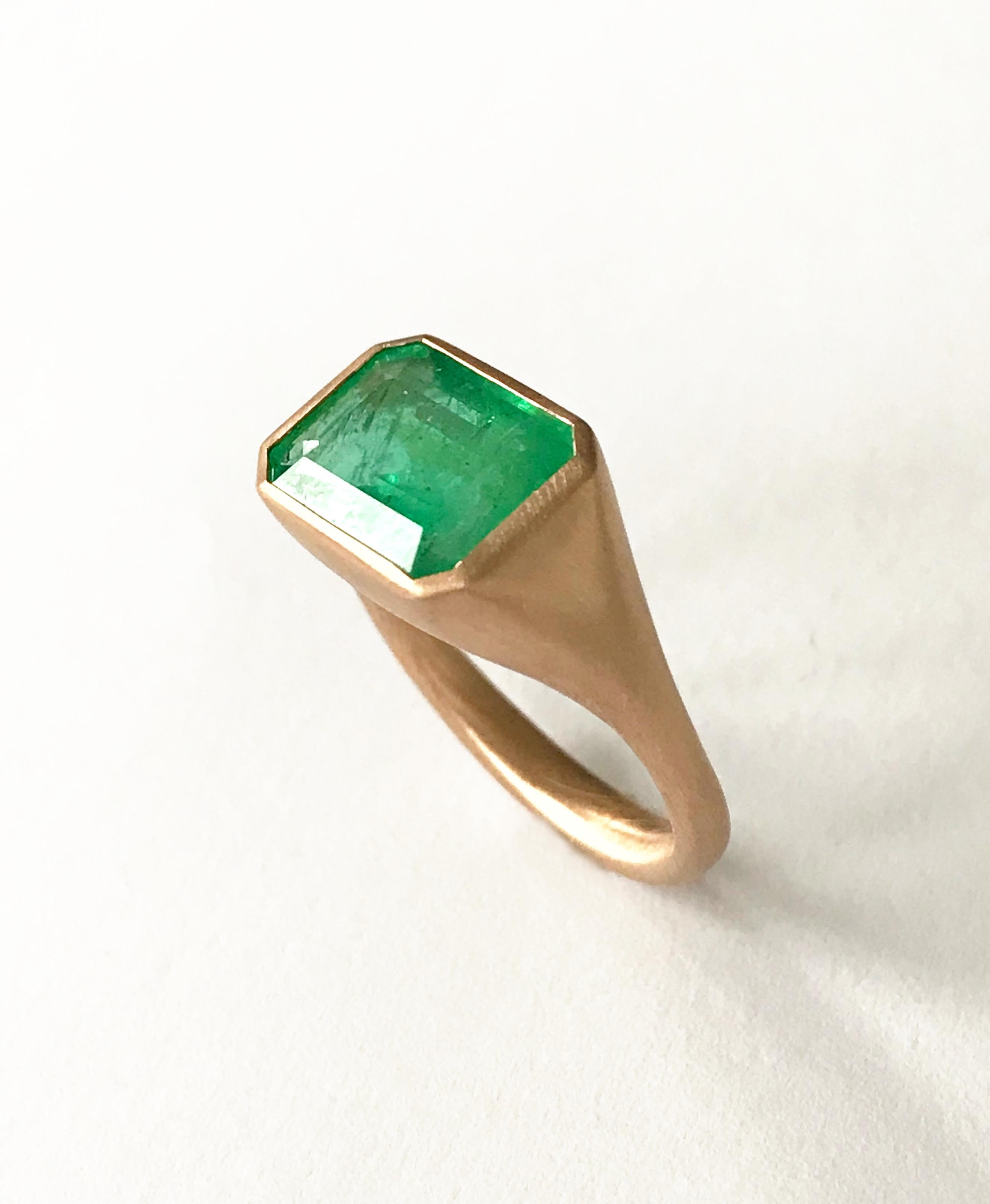 Dalben Design Emerald Rose Gold Ring 2