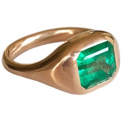 Dalben 2, 4 Carat Colombian Emerald Rose Gold Ring