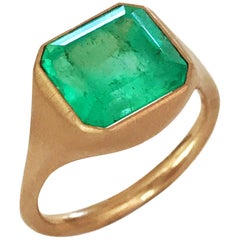 Dalben Design Emerald Rose Gold Ring