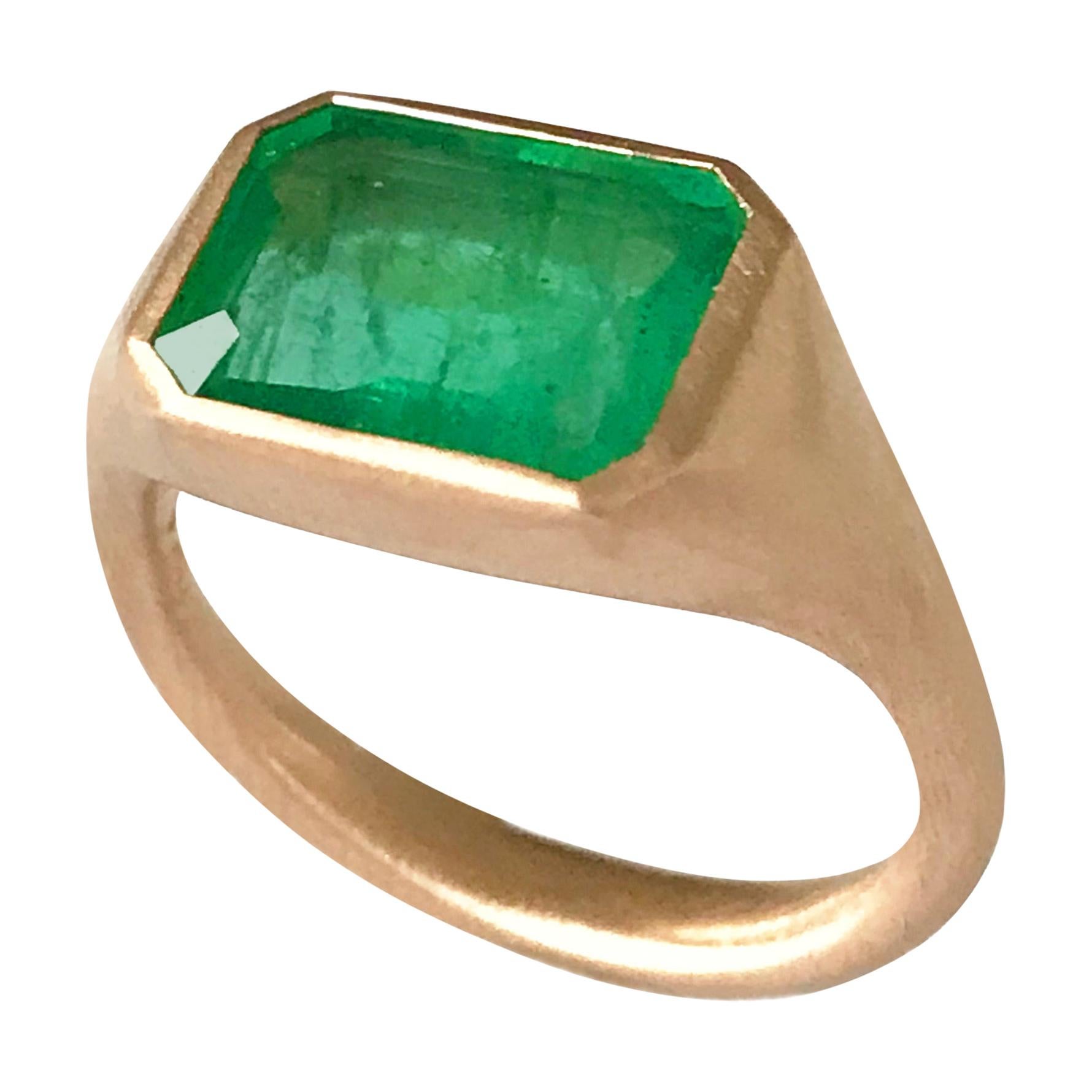 Dalben Design Emerald Rose Gold Ring