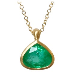 Dalben Design Emerald Yellow Gold Necklace