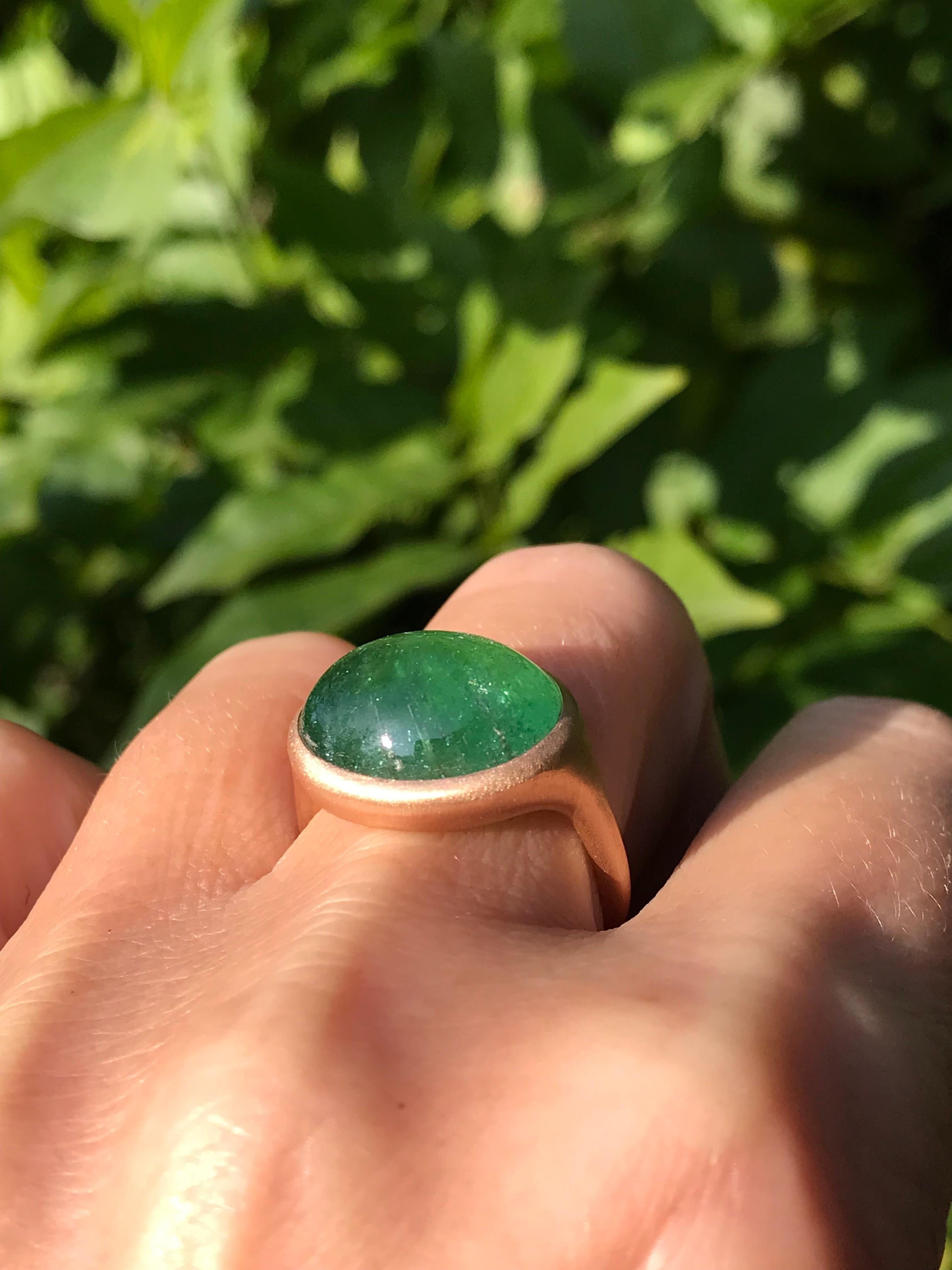 Dalben Design Green Tourmaline Rose Gold Ring For Sale 4