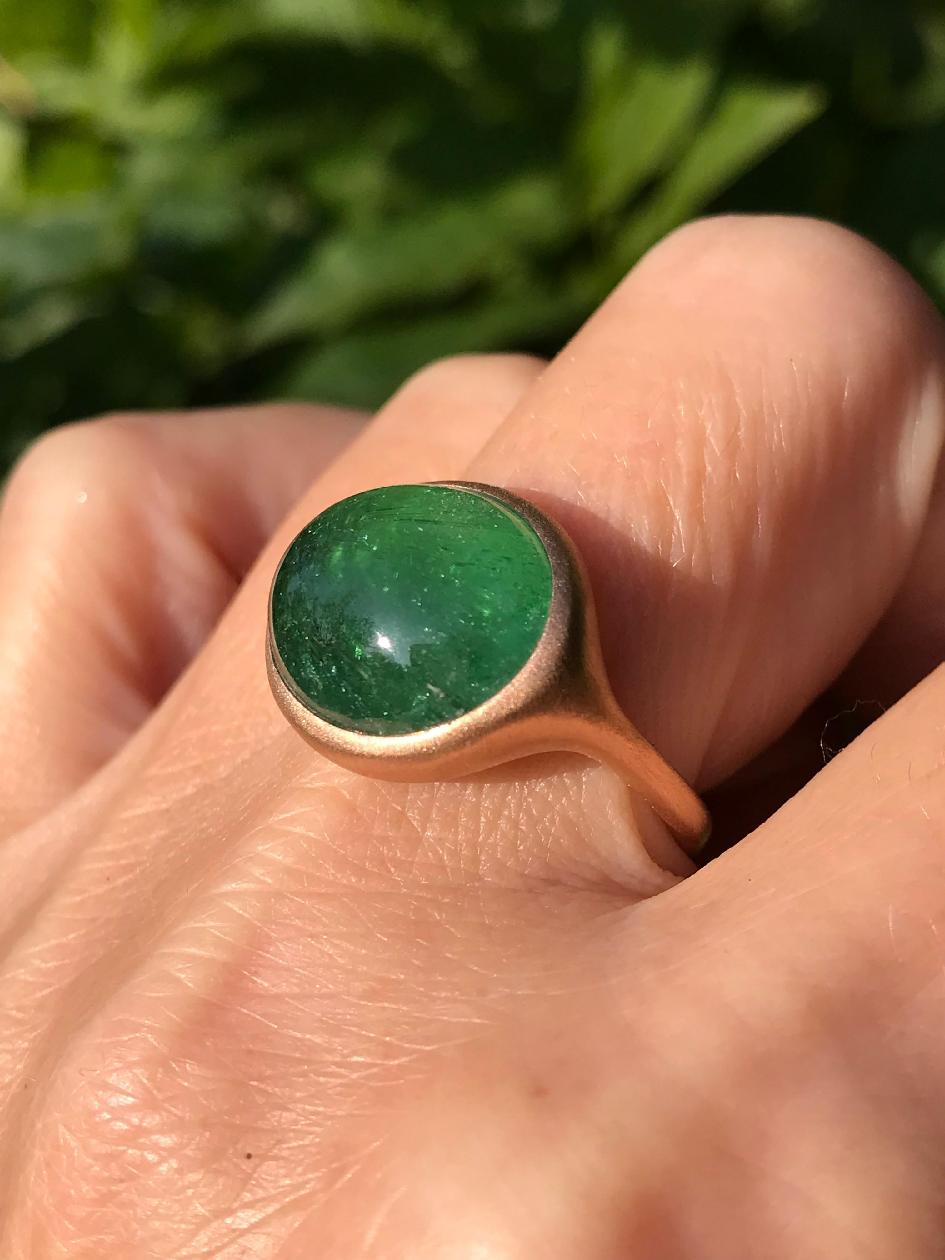 Dalben Design Green Tourmaline Rose Gold Ring For Sale 5