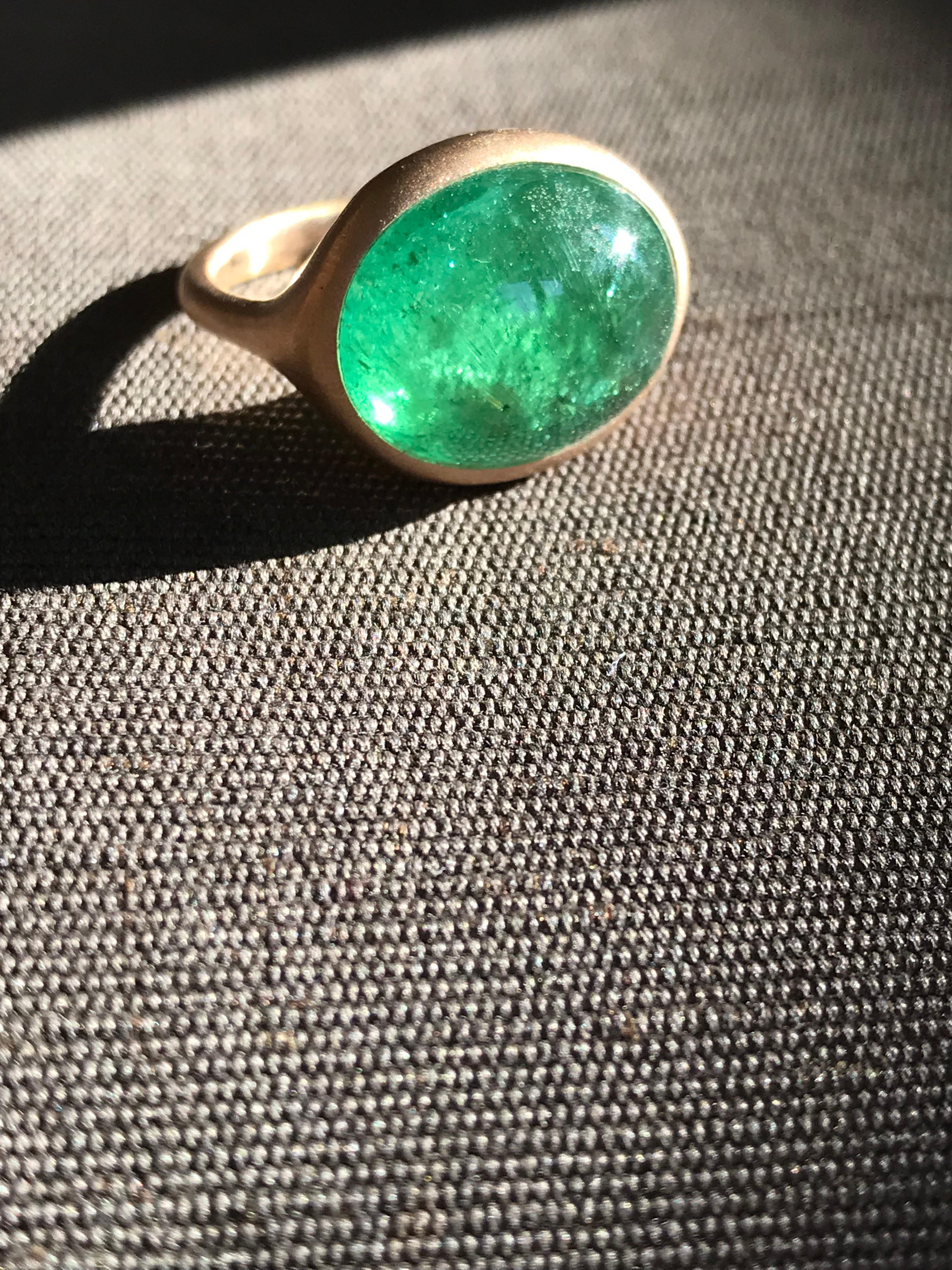 Dalben Design Green Tourmaline Rose Gold Ring For Sale 8