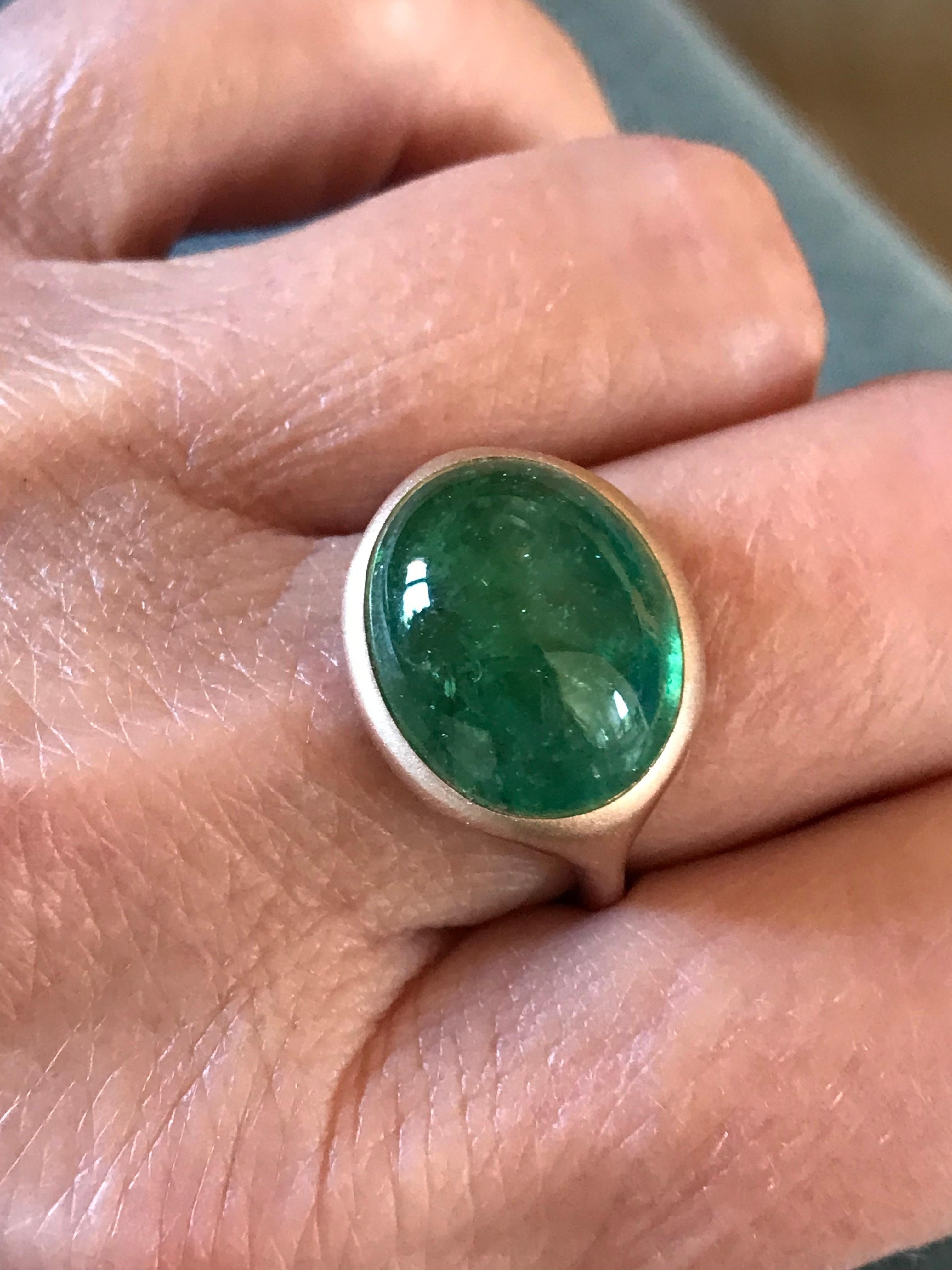 Dalben Design Green Tourmaline Rose Gold Ring For Sale 9