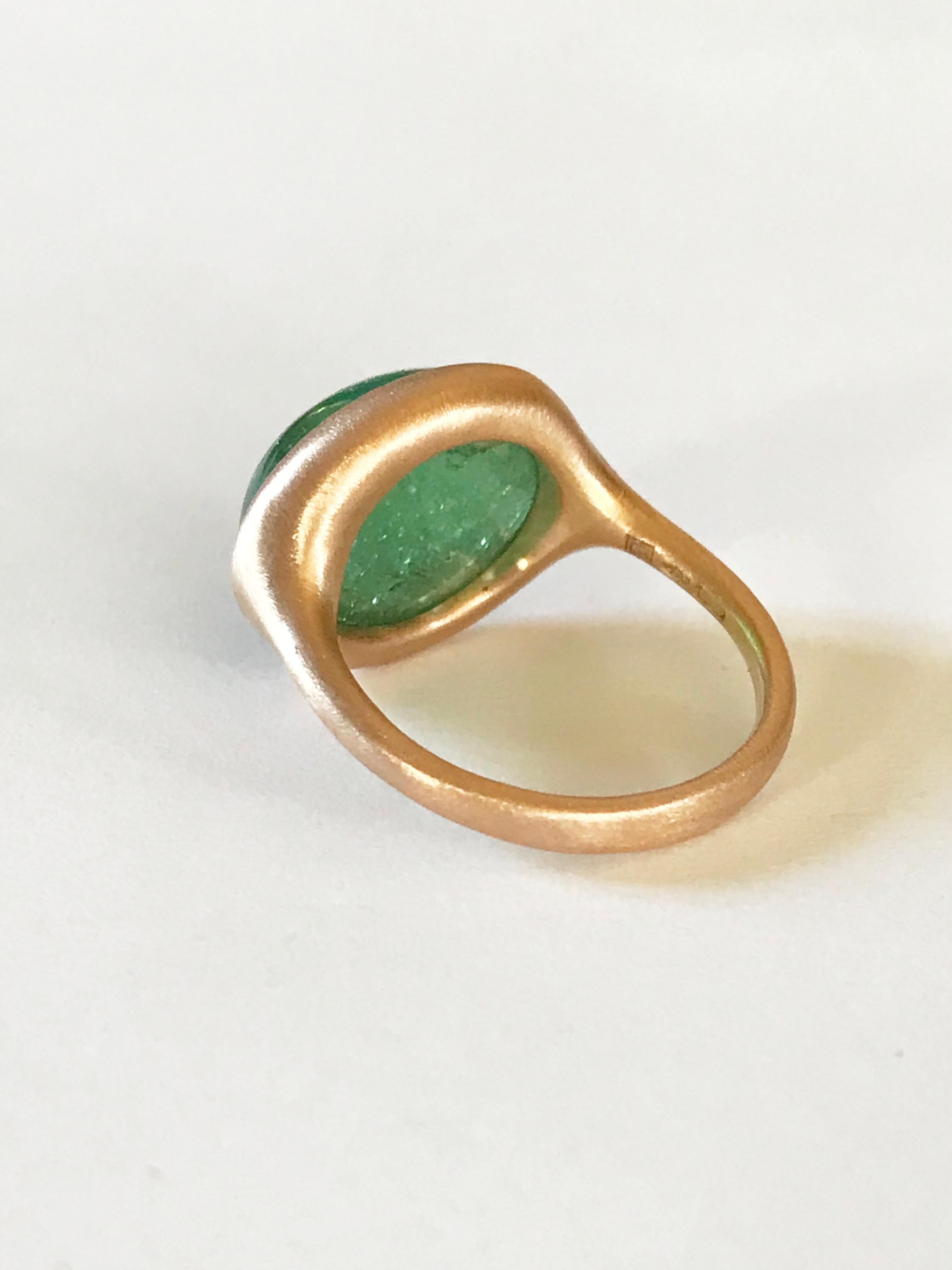 Dalben Design Green Tourmaline Rose Gold Ring In New Condition For Sale In Como, IT