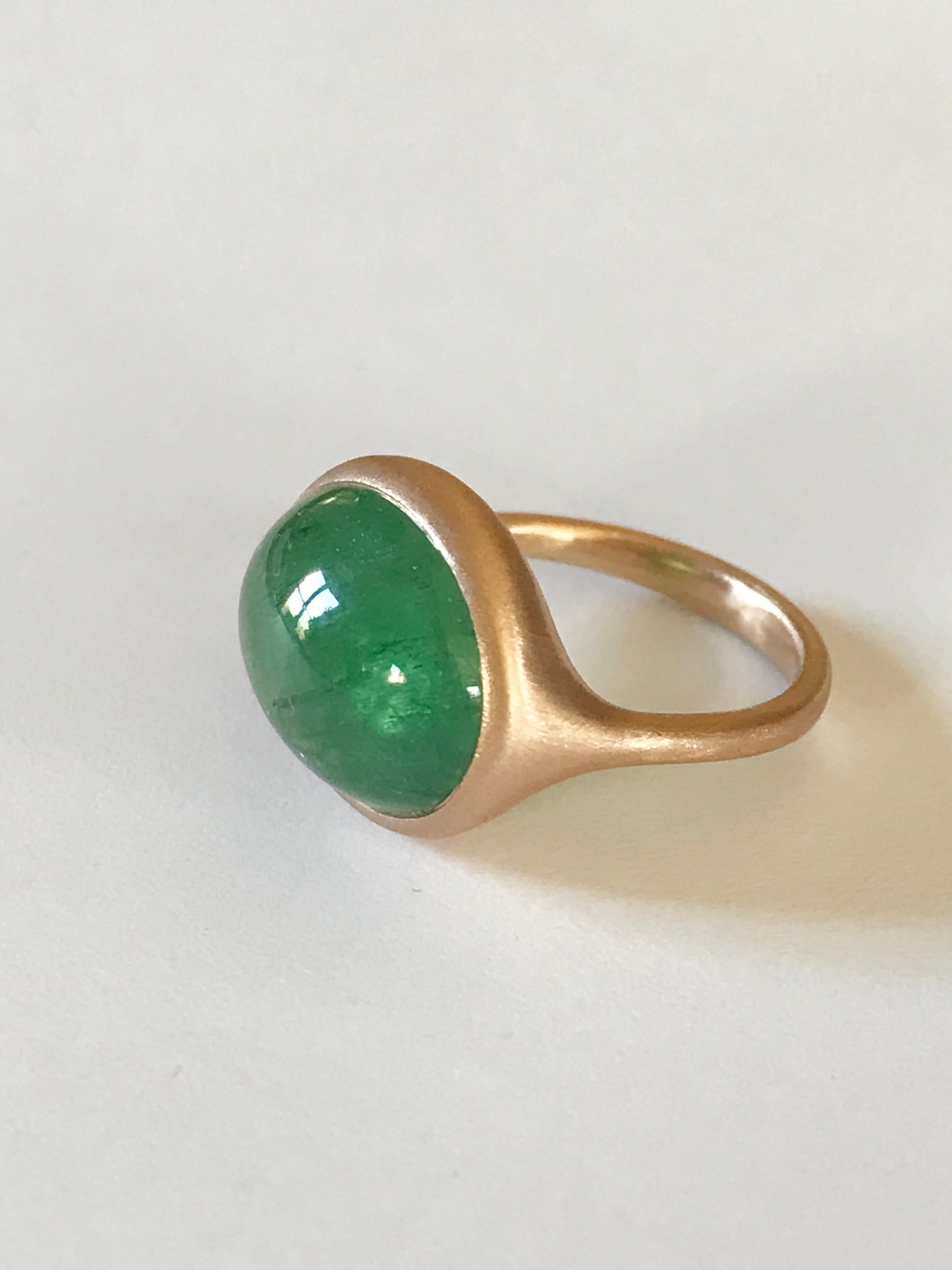 Women's Dalben Design Green Tourmaline Rose Gold Ring For Sale