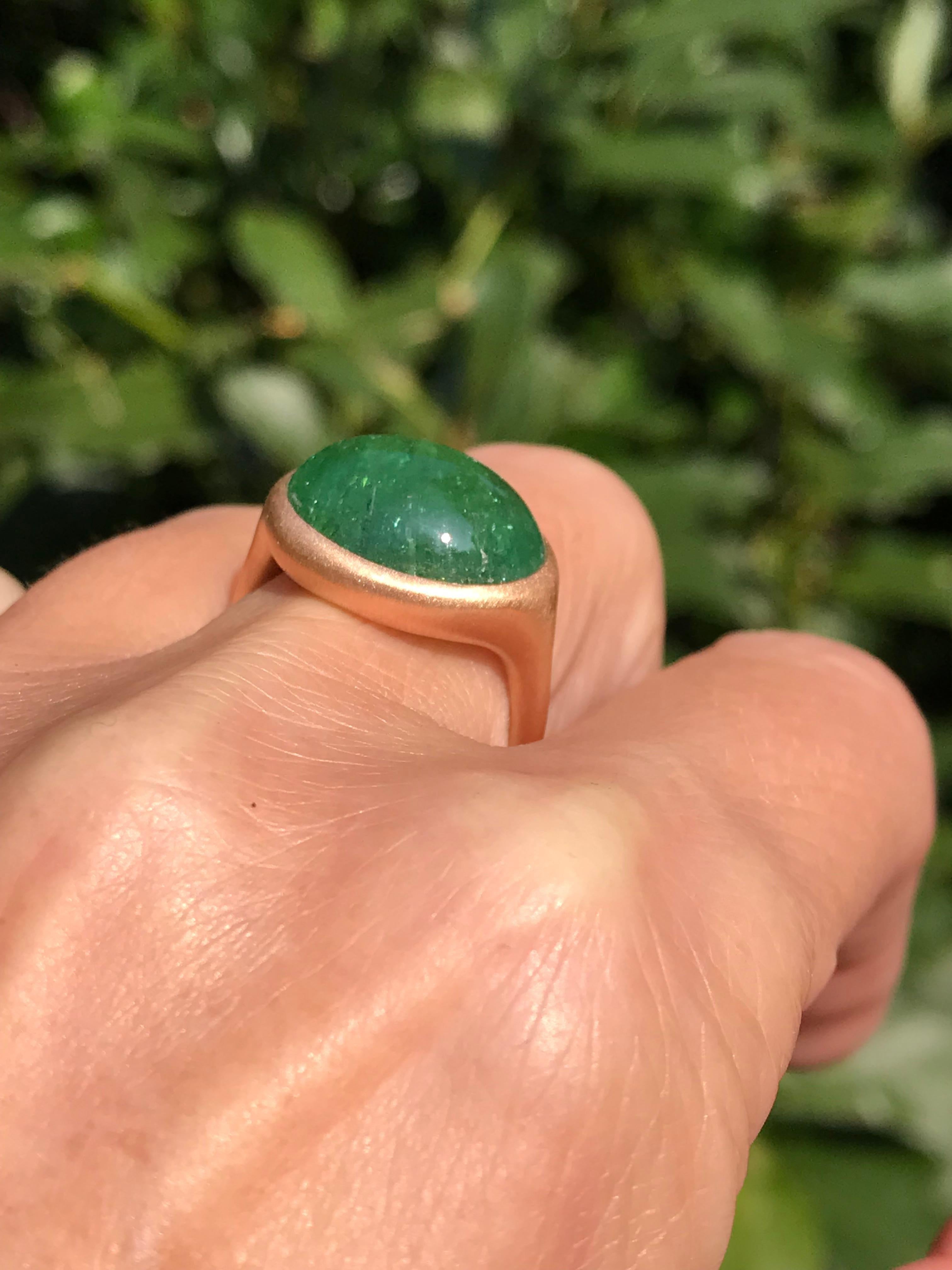 Dalben Design Green Tourmaline Rose Gold Ring For Sale 1