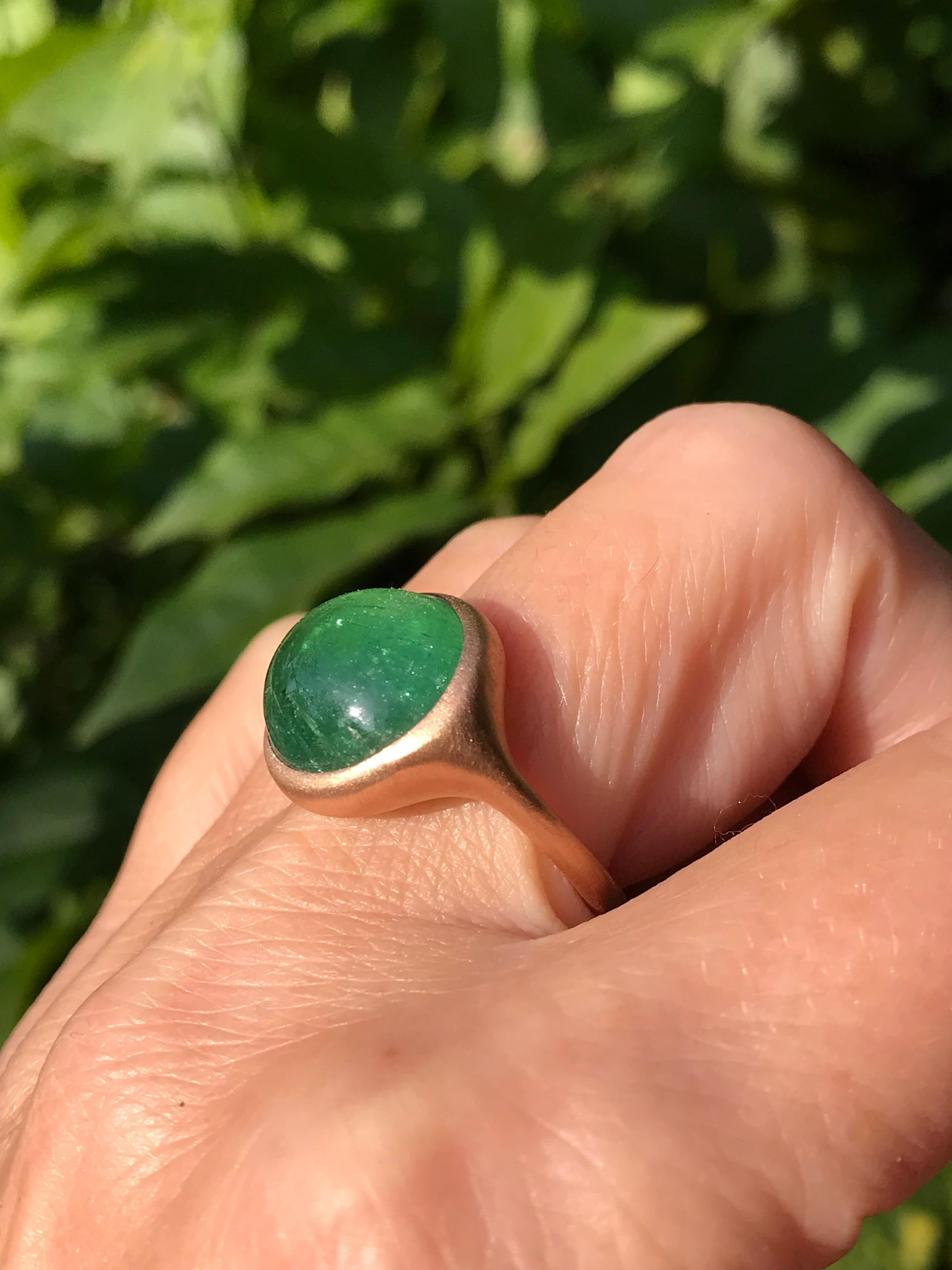Dalben Design Green Tourmaline Rose Gold Ring For Sale 3