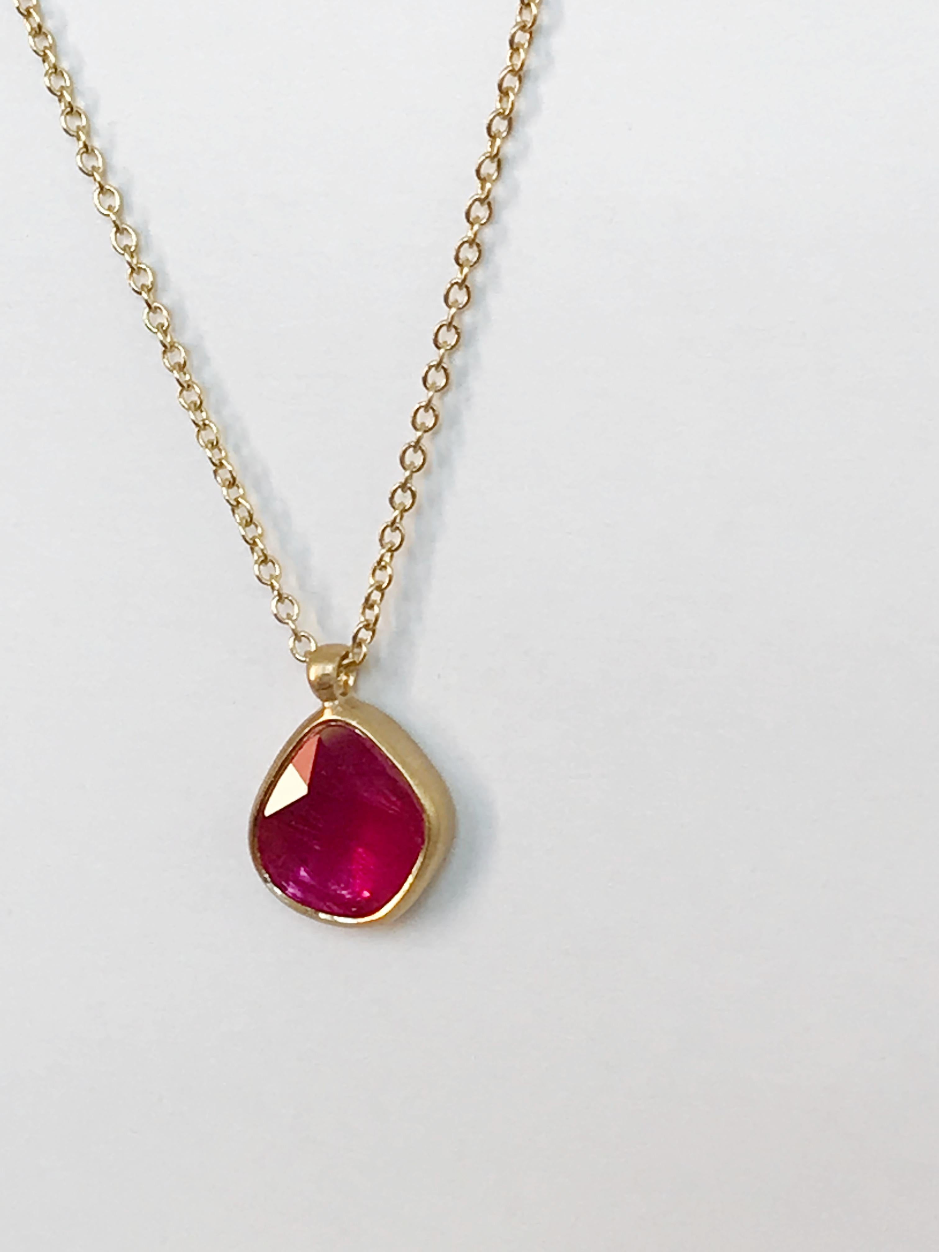 ruby drop gold necklace designs