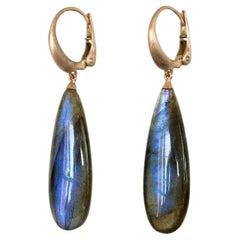 Dalben Design Labradorite Rose Gold Dangle Earring
