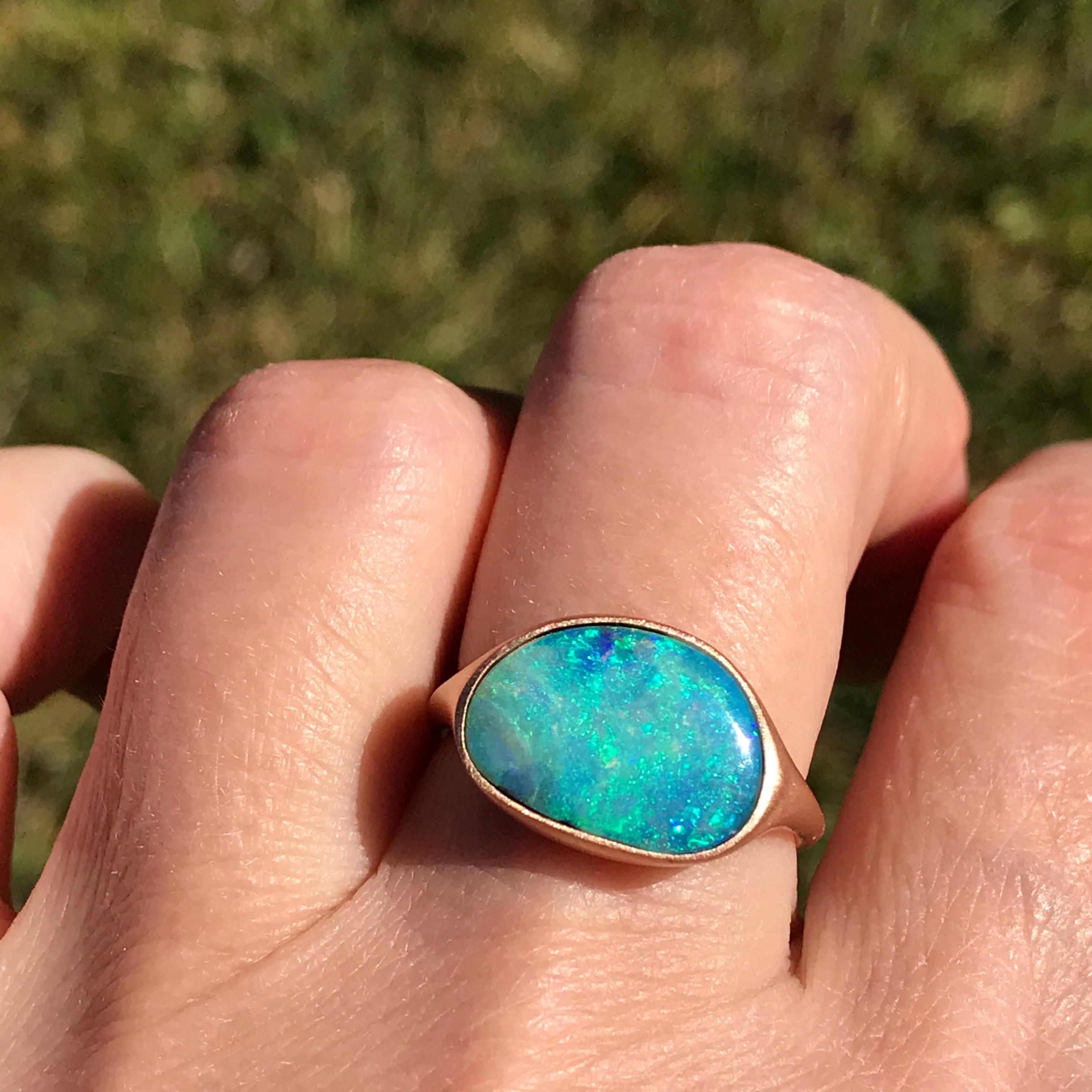 boulder opal rings
