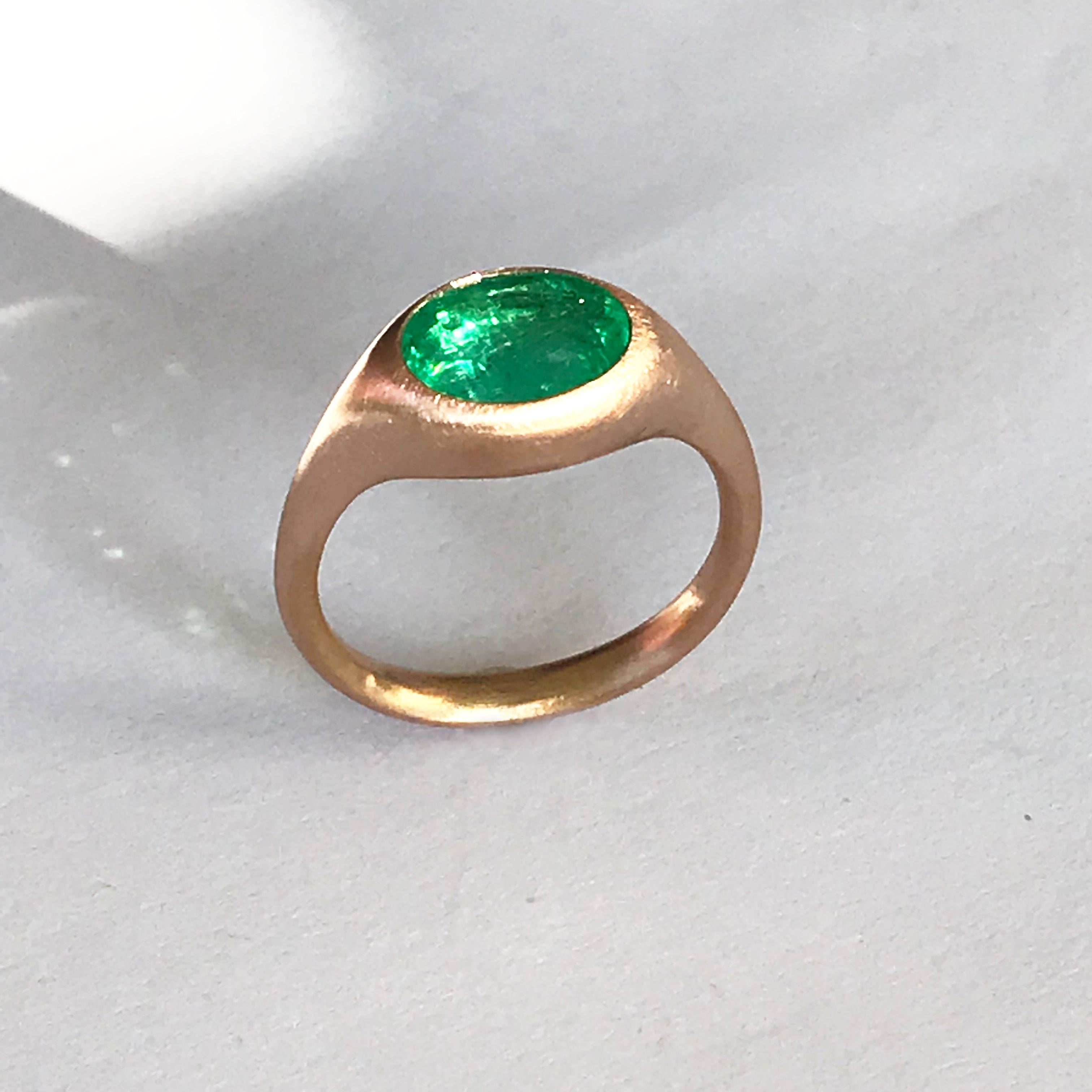 Dalben Design 2, 29 Carat Emerald Rose Gold Ring For Sale 1