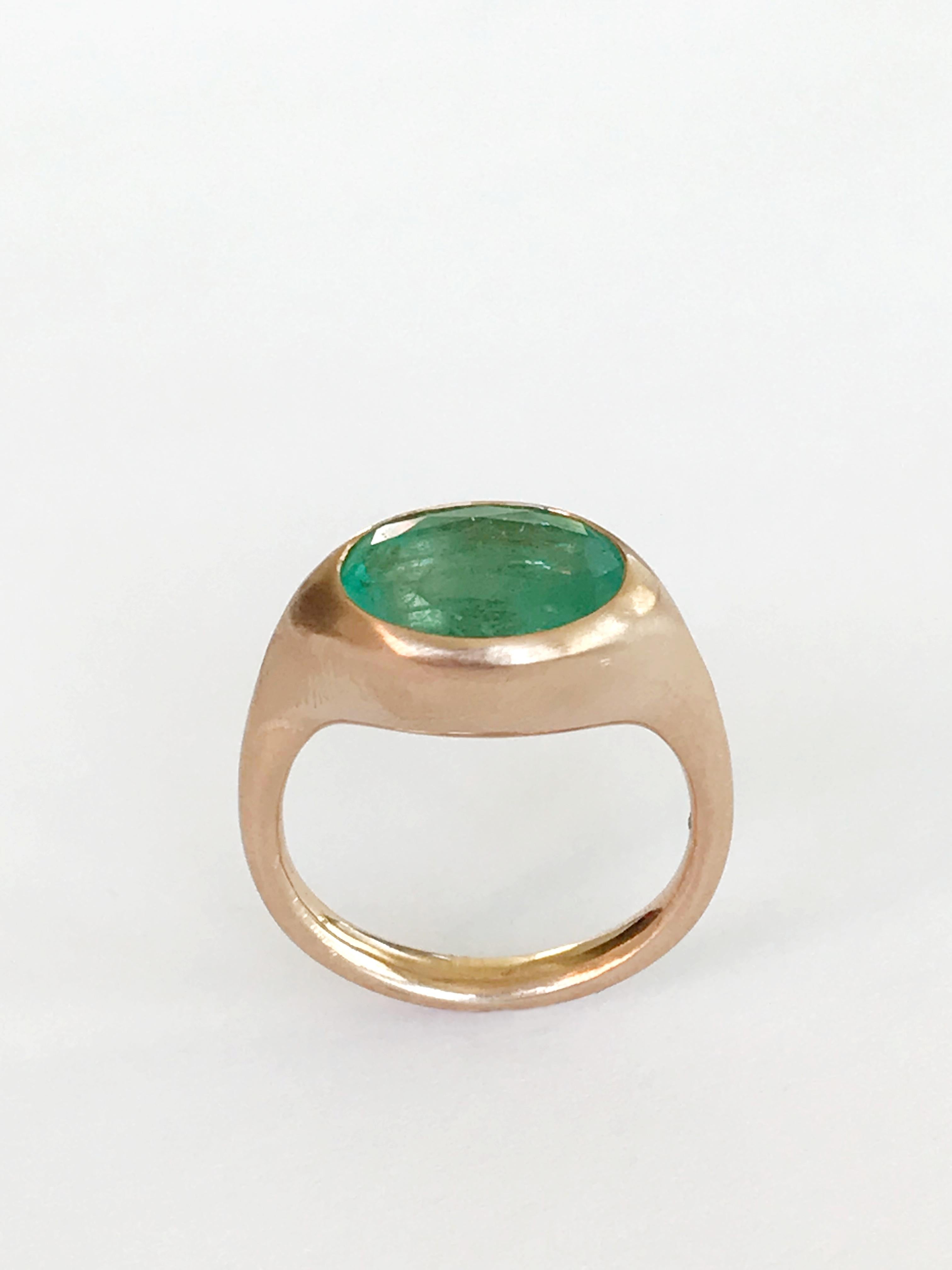 Oval Cut Dalben Design Oval Emerald Rose Gold Ring