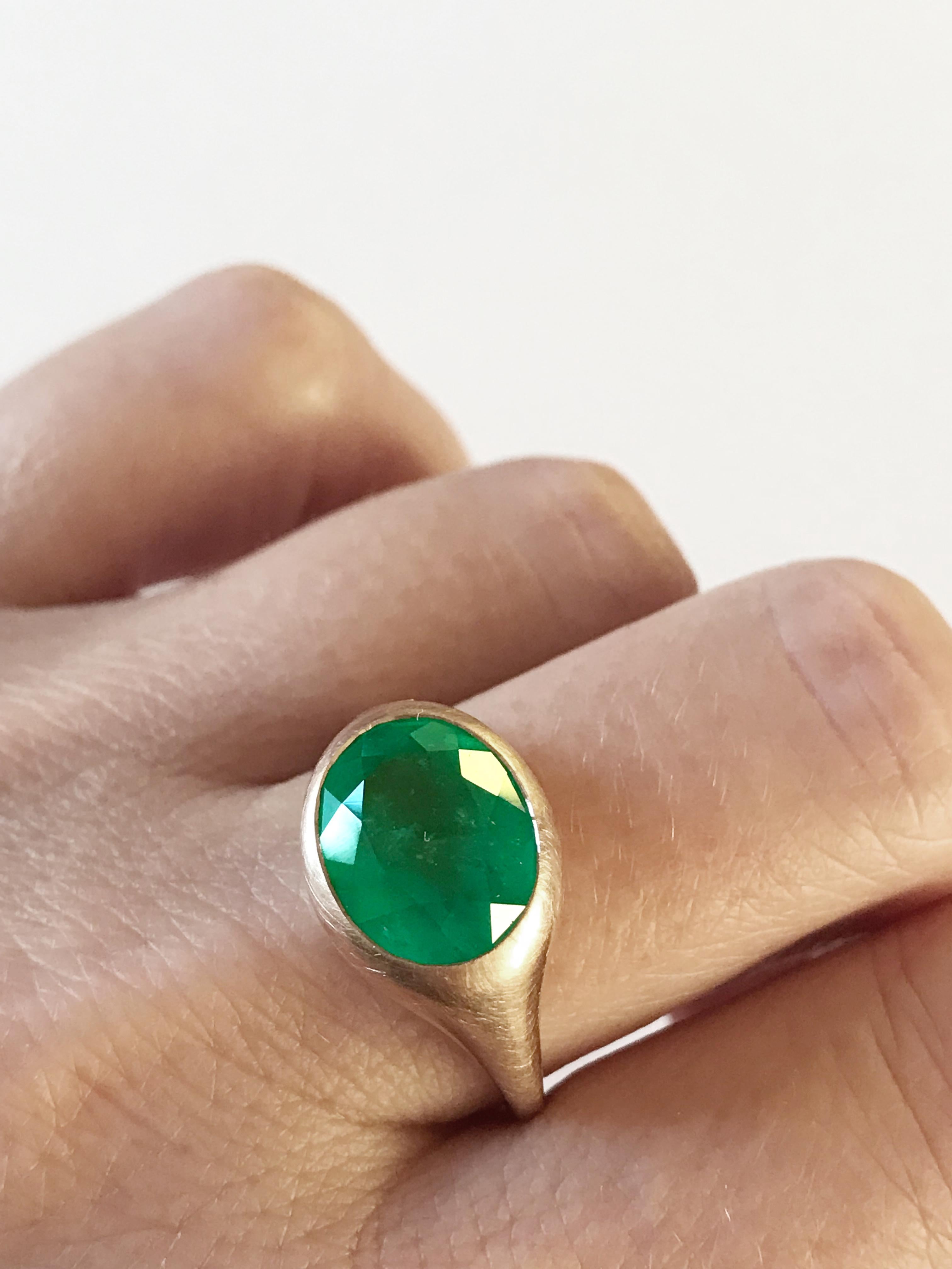 Dalben Design Oval Emerald Rose Gold Ring 1