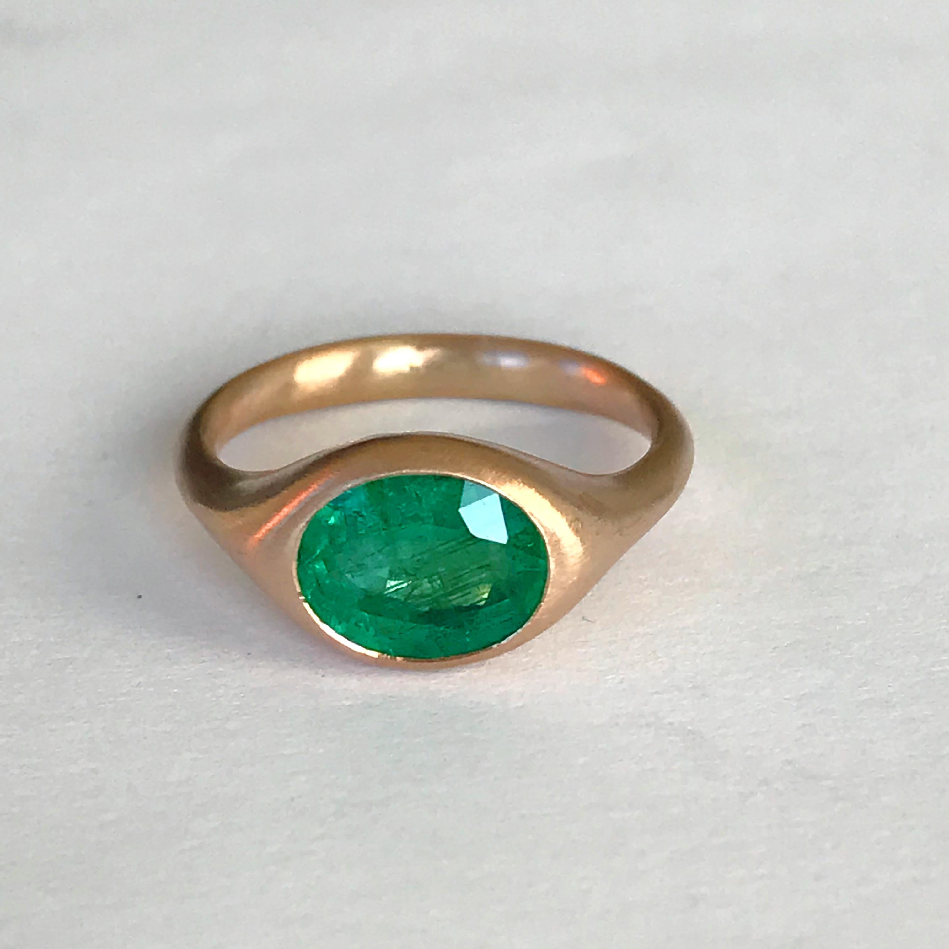 Dalben Design 2, 29 Carat Emerald Rose Gold Ring In New Condition For Sale In Como, IT