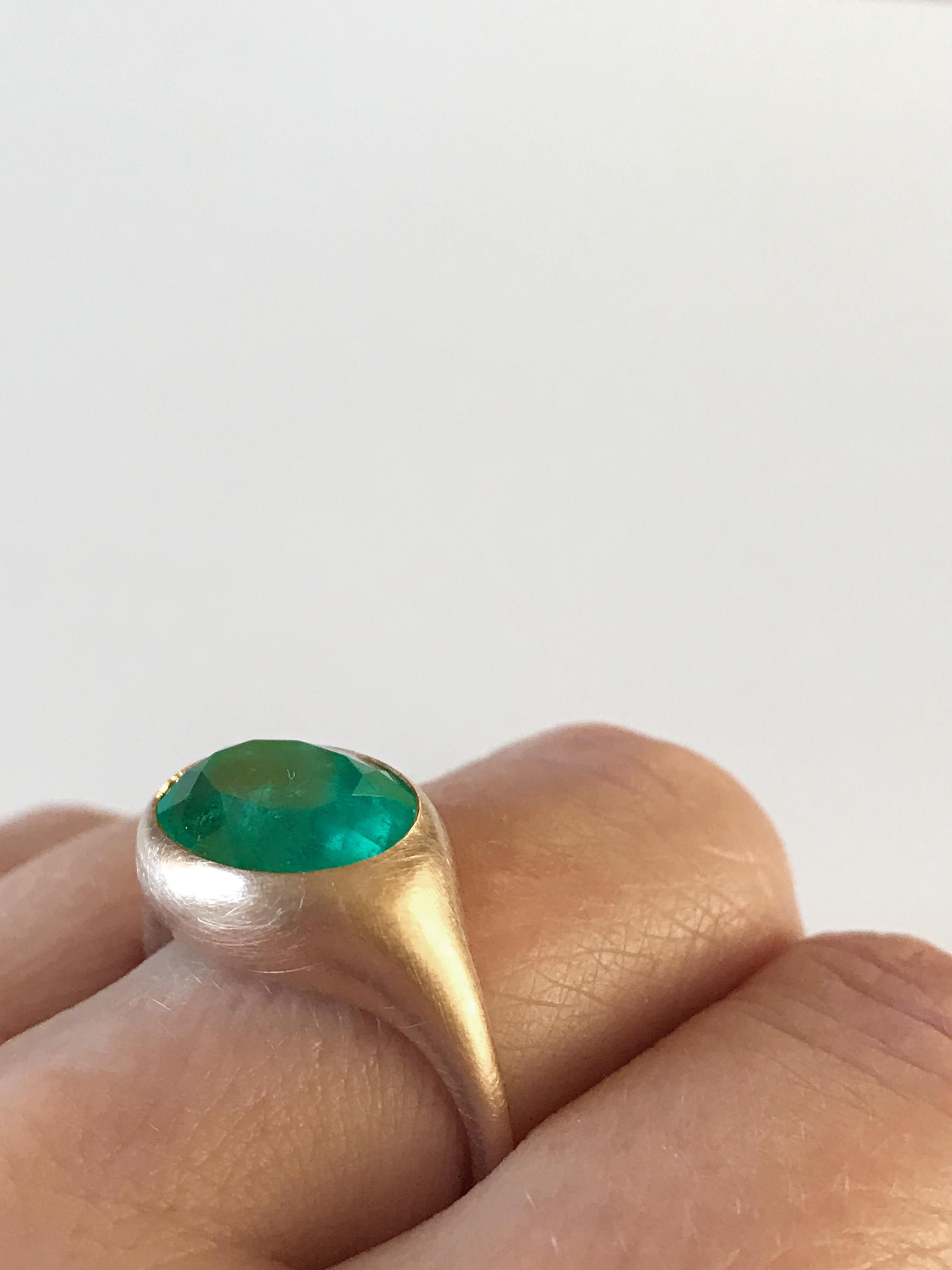 Dalben Design Oval Emerald Rose Gold Ring 3