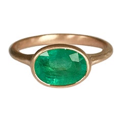 Dalben Design Oval Emerald Rose Gold Ring