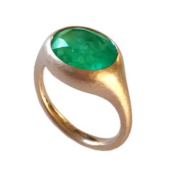 Dalben Design Oval Emerald Rose Gold Ring