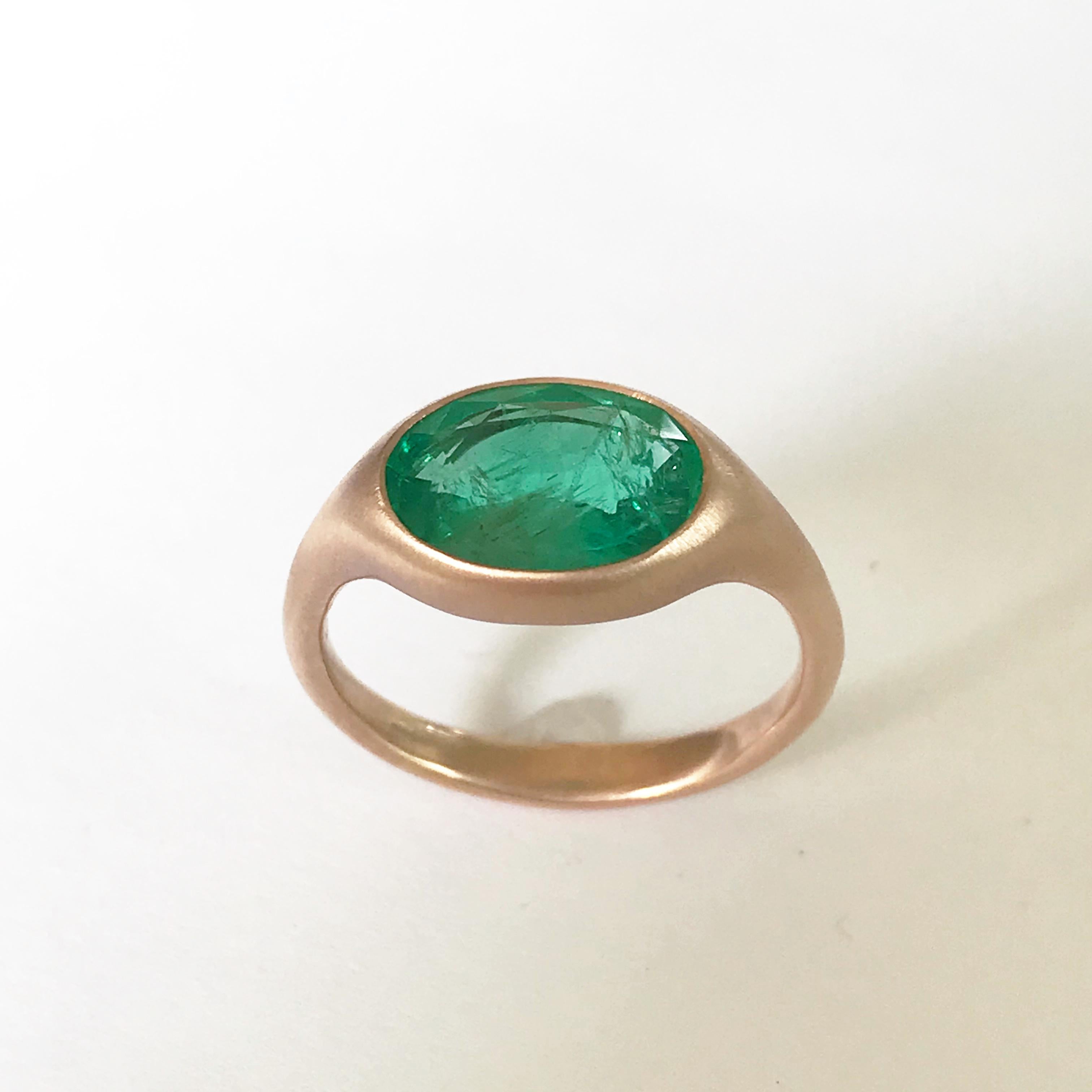 Dalben Design 2, 16 Carat Emerald Rose Gold Ring 4