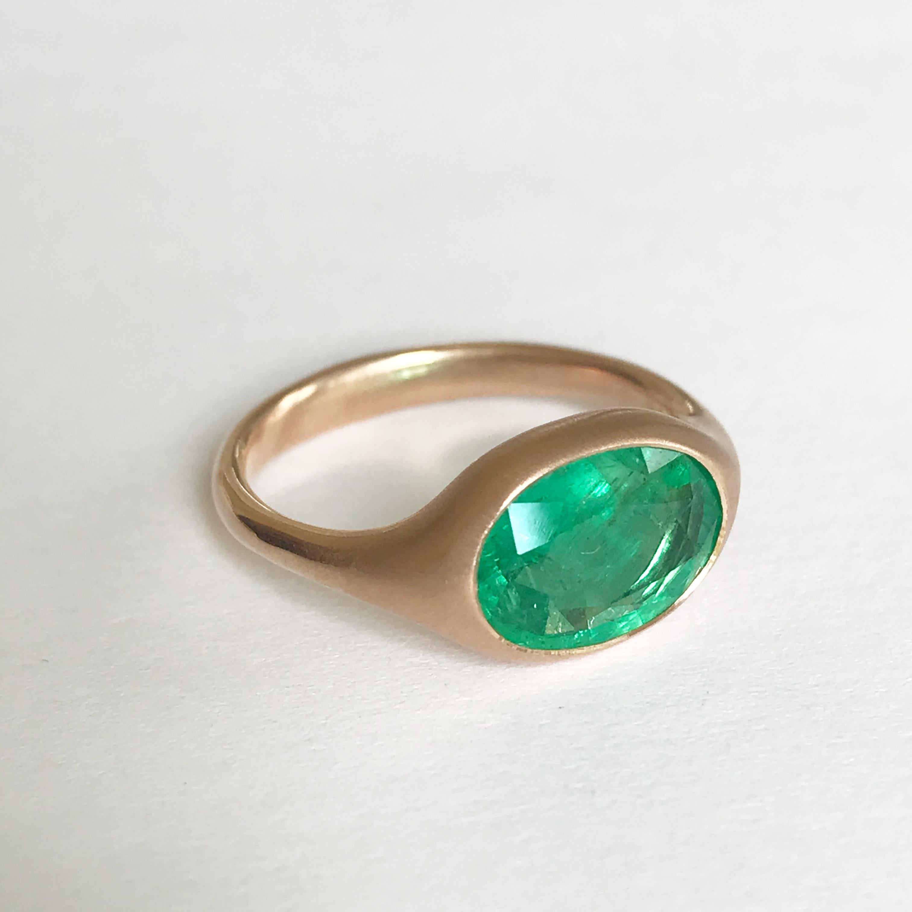 Dalben Design 2, 16 Carat Emerald Rose Gold Ring 7