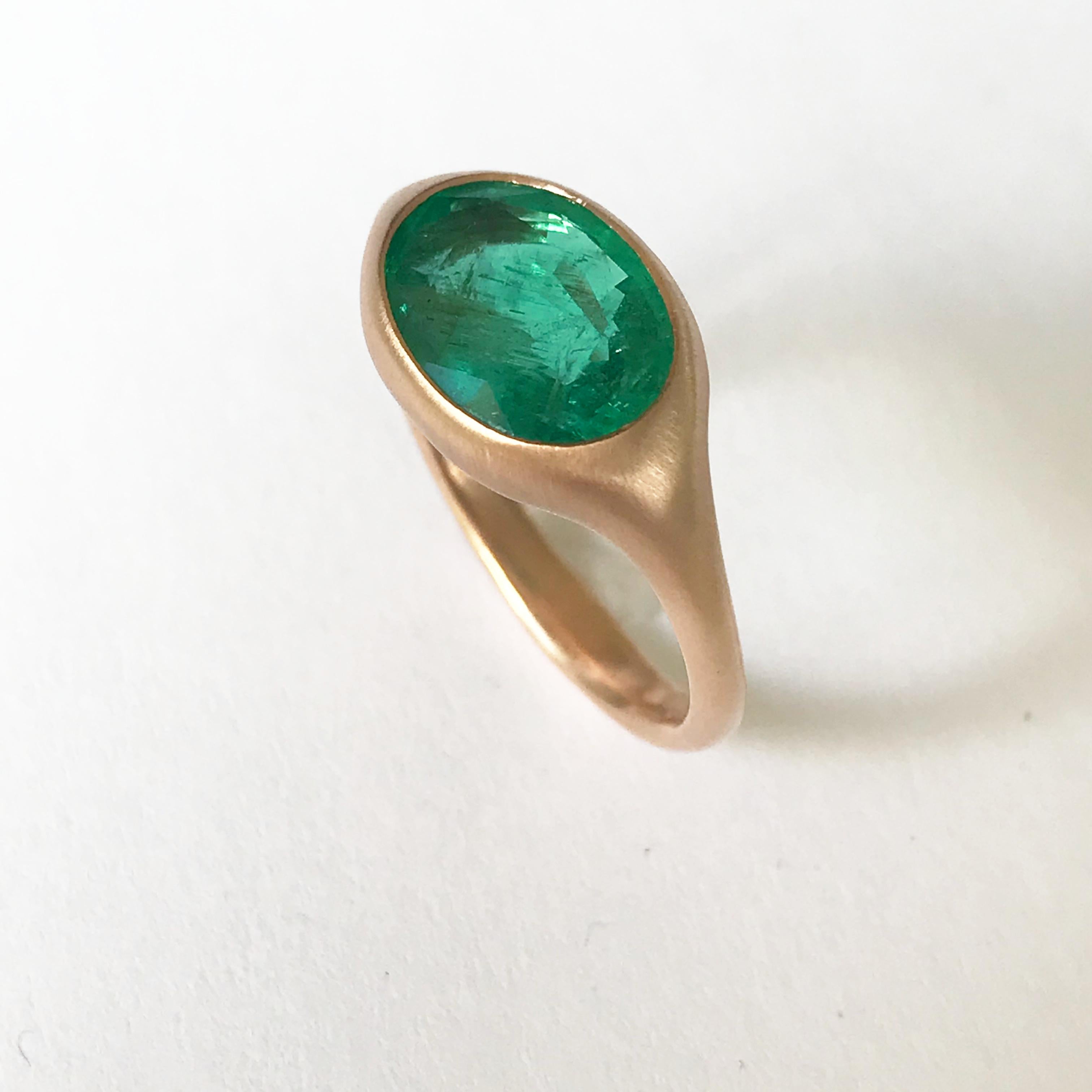 Dalben Design 2, 16 Carat Emerald Rose Gold Ring 8