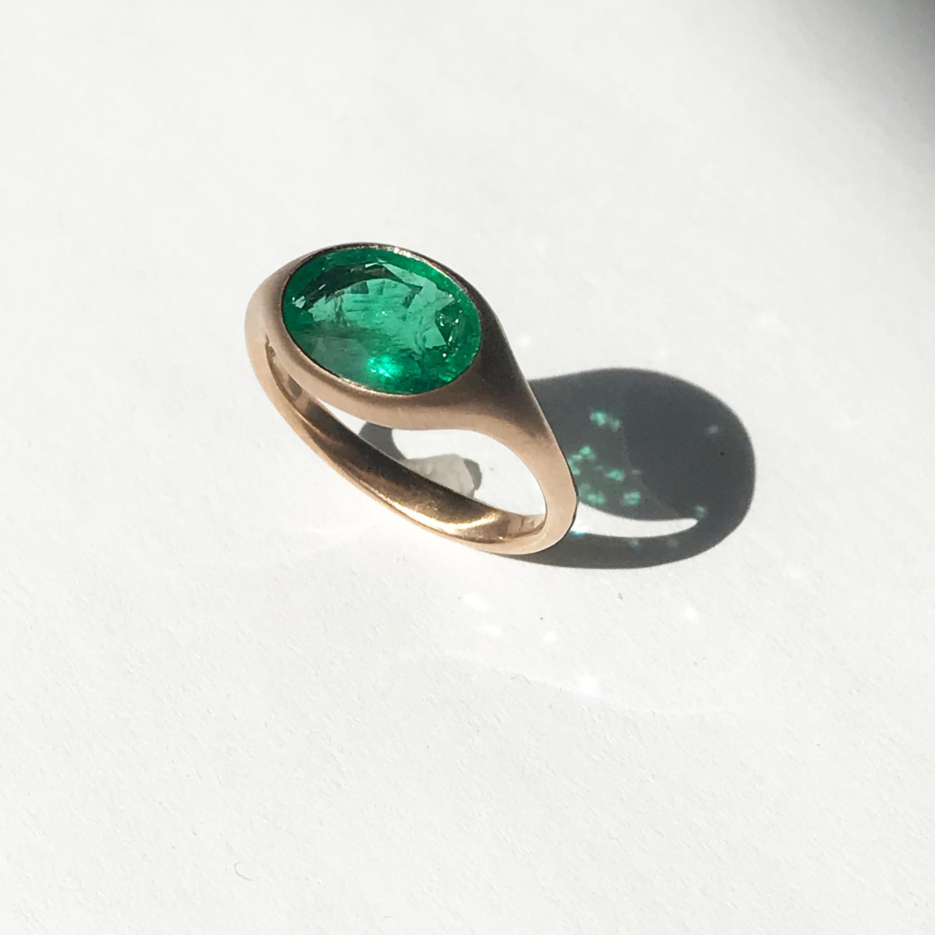Dalben Design 2, 16 Carat Emerald Rose Gold Ring 9