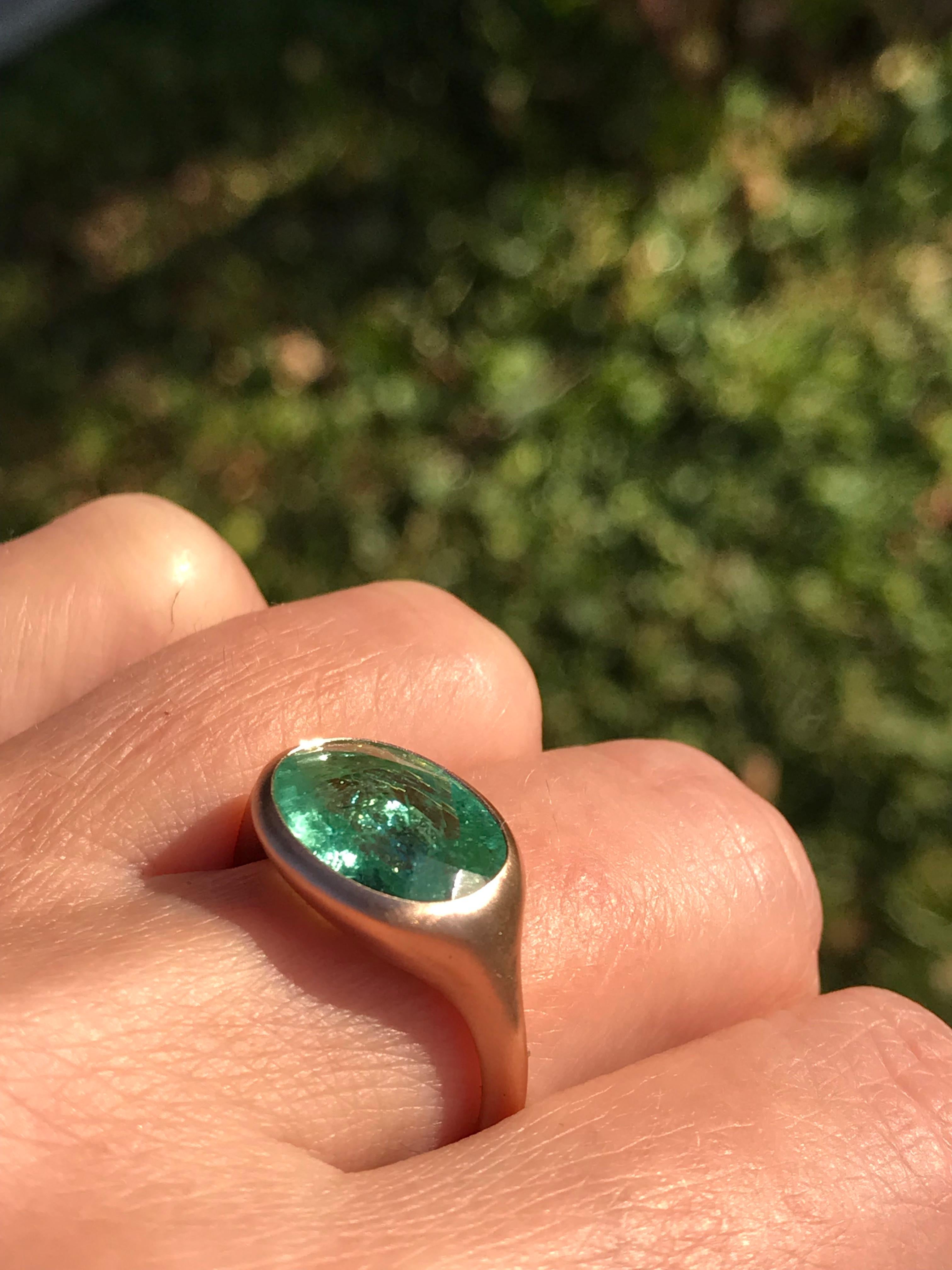 Dalben Design Oval Grüner Turmalin Roségold Ring (Zeitgenössisch) im Angebot