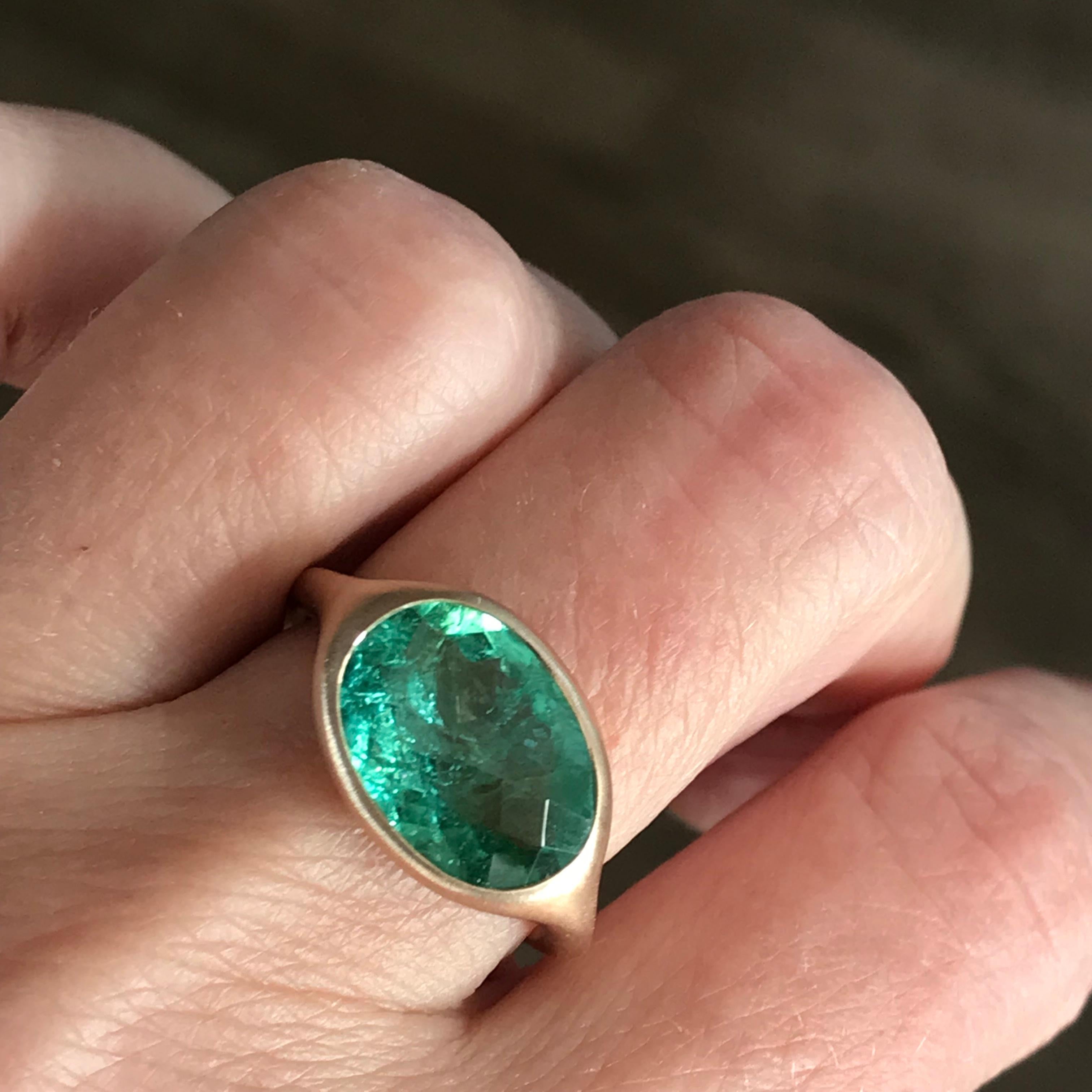 Dalben Design Oval Green Tourmaline Rose Gold Ring In New Condition For Sale In Como, IT