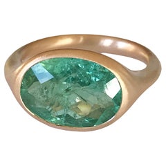 Dalben Design Oval Green Tourmaline Rose Gold Ring