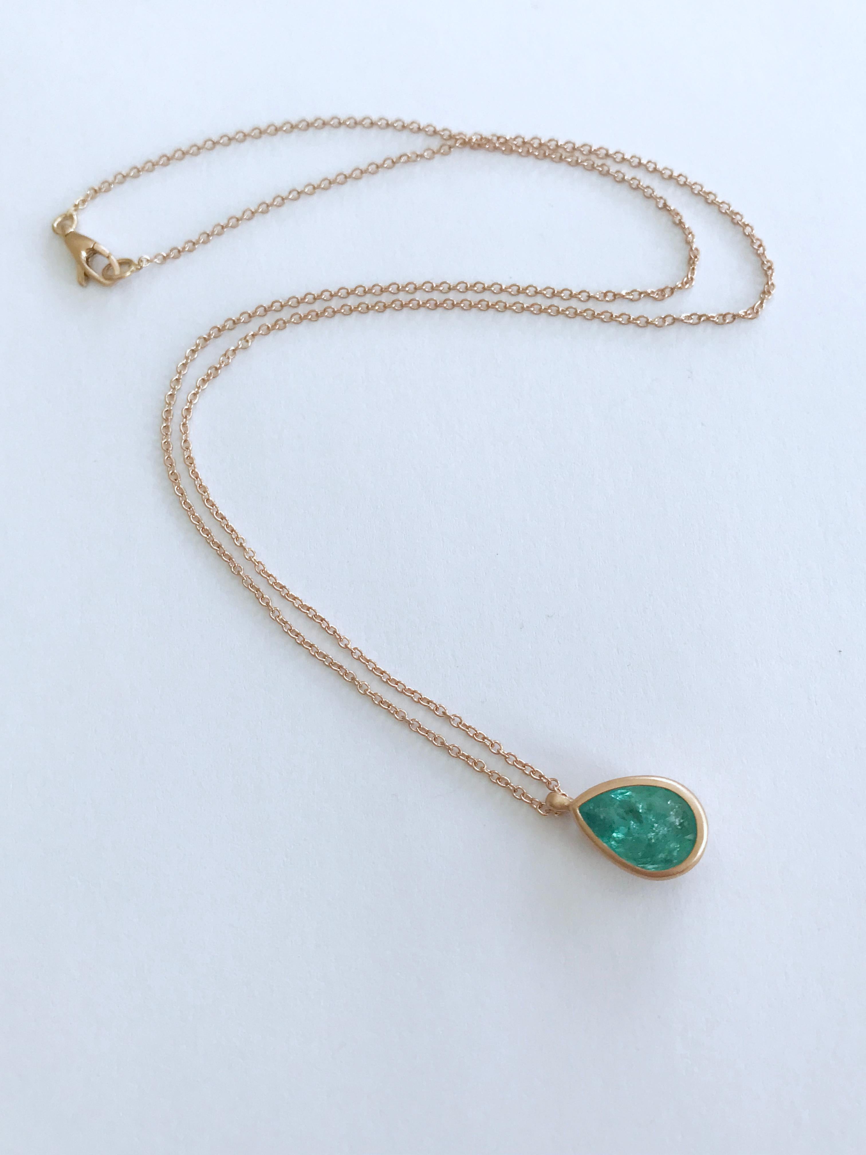 Dalben Design Paraiba Tourmaline Rose Gold Necklace For Sale 5