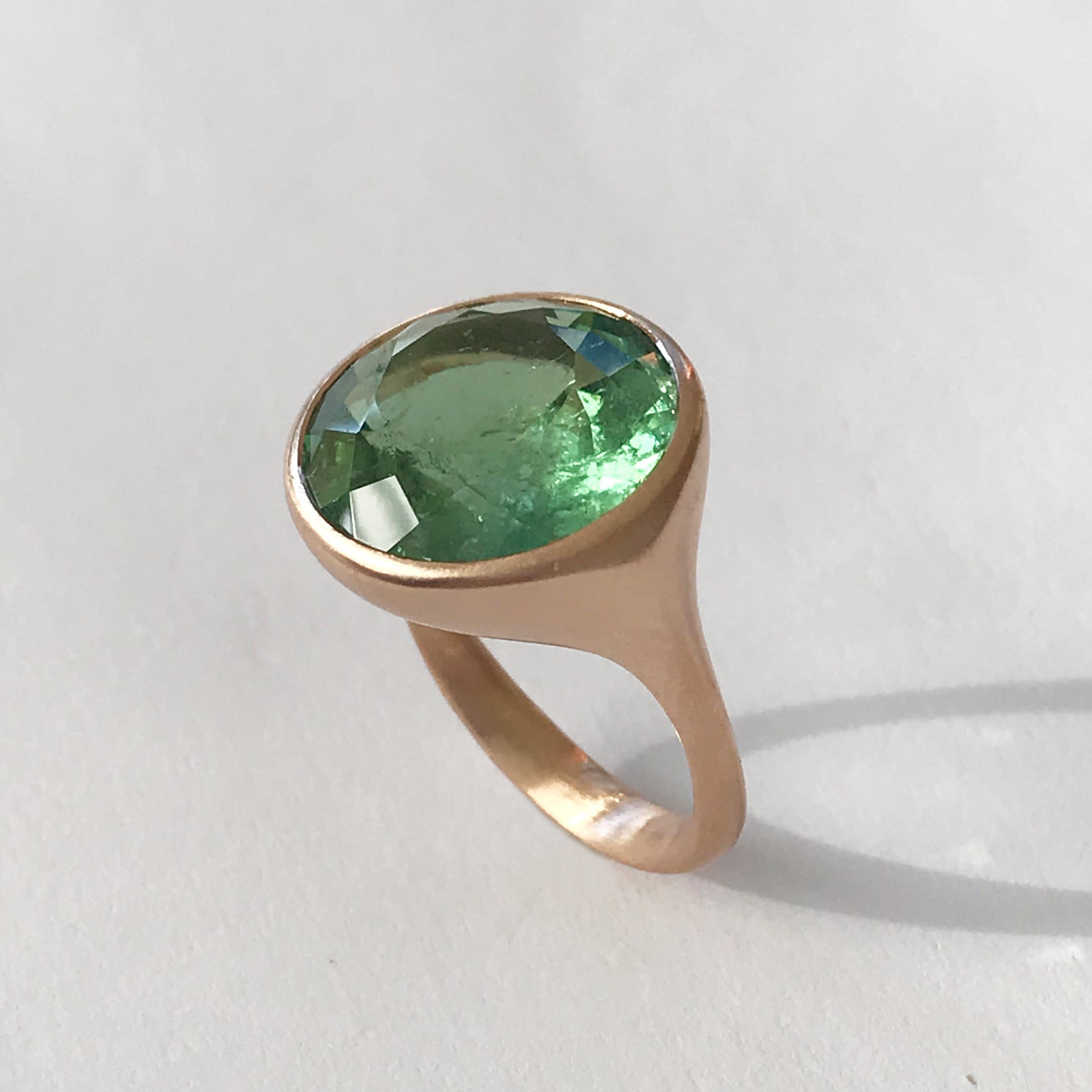 Dalben Design Ring aus Roségold mit rundem grünem Turmalin im Zustand „Neu“ im Angebot in Como, IT