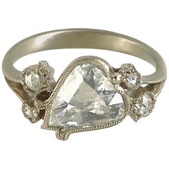 Bague Dalben en or muguet en forme de goutte et diamant taille rose