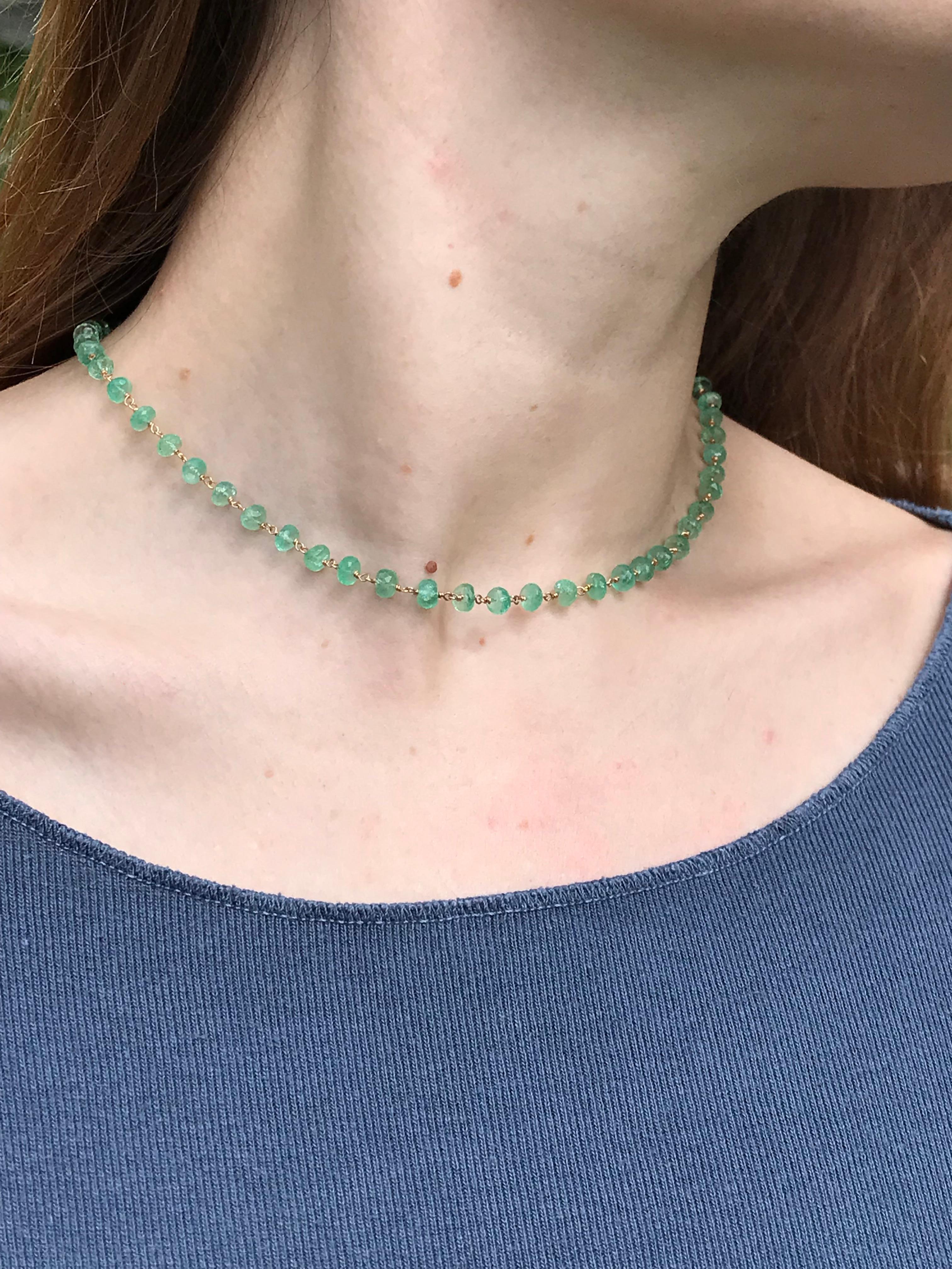 Dalben Collana con perle di smeraldo in oro rosa in vendita 4