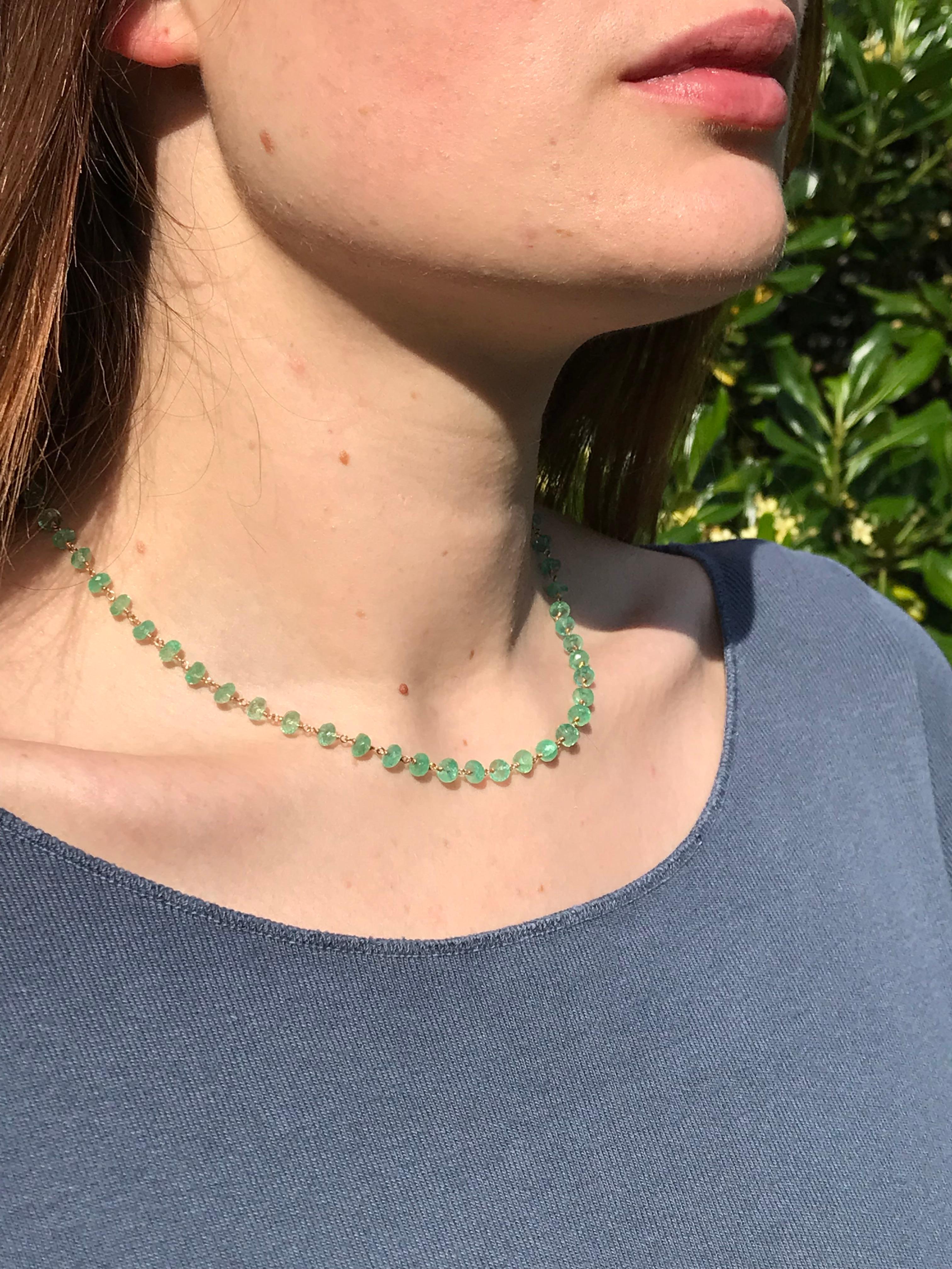 Dalben Collana con perle di smeraldo in oro rosa in vendita 3