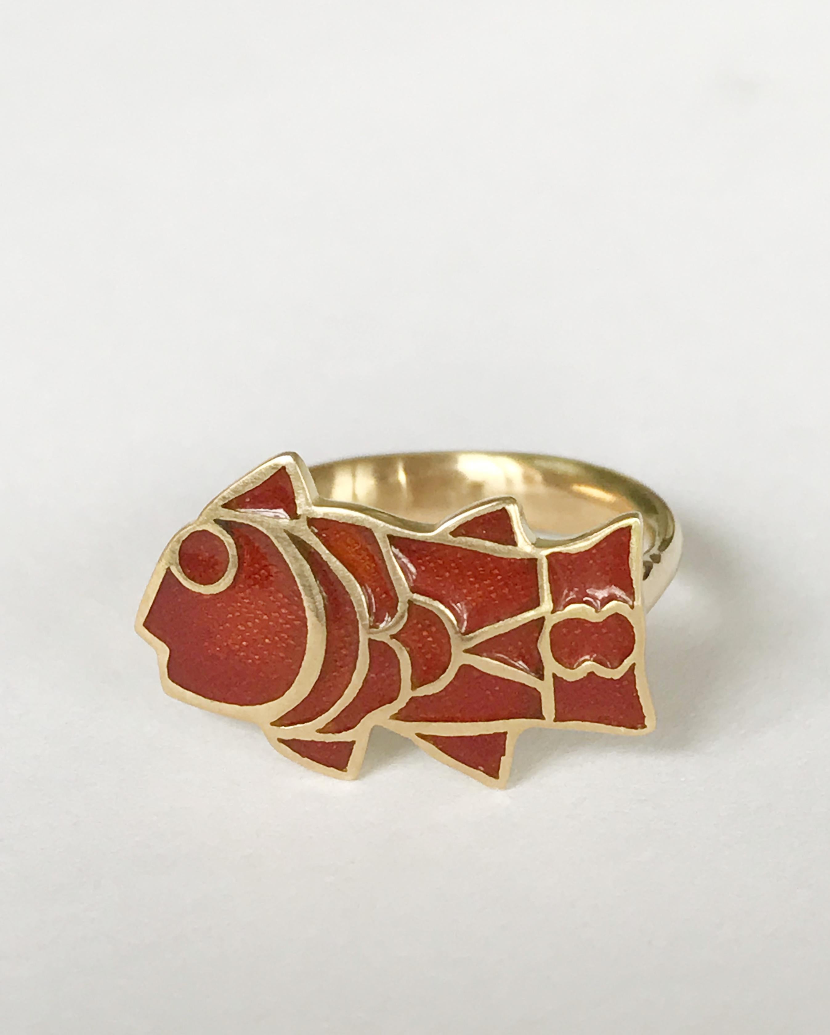 koi fish ring gold