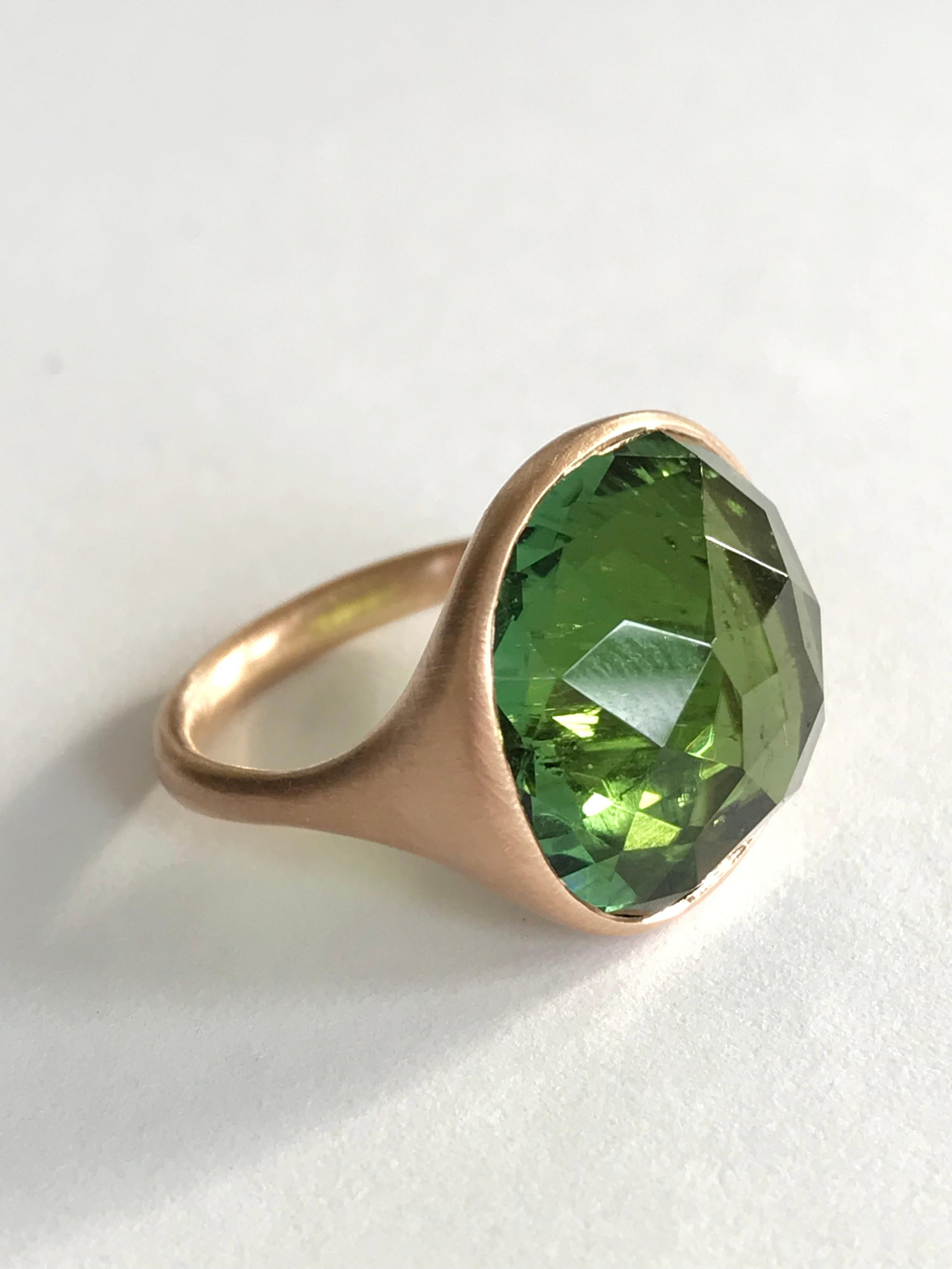Women's Dalben Green Toumaline Rose Gold Ring