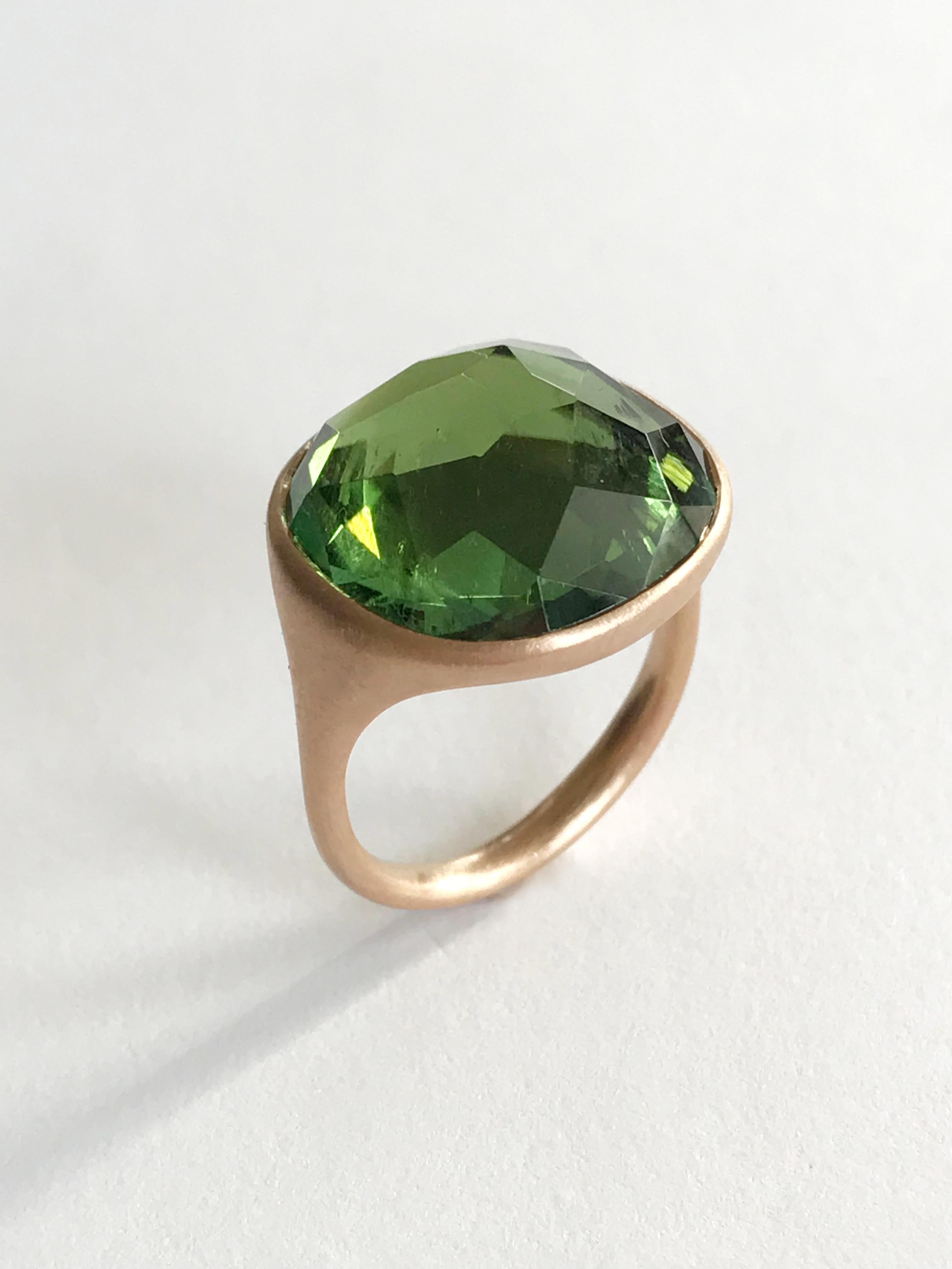 Dalben Green Toumaline Rose Gold Ring 1