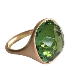 Dalben Green Toumaline Rose Gold Ring