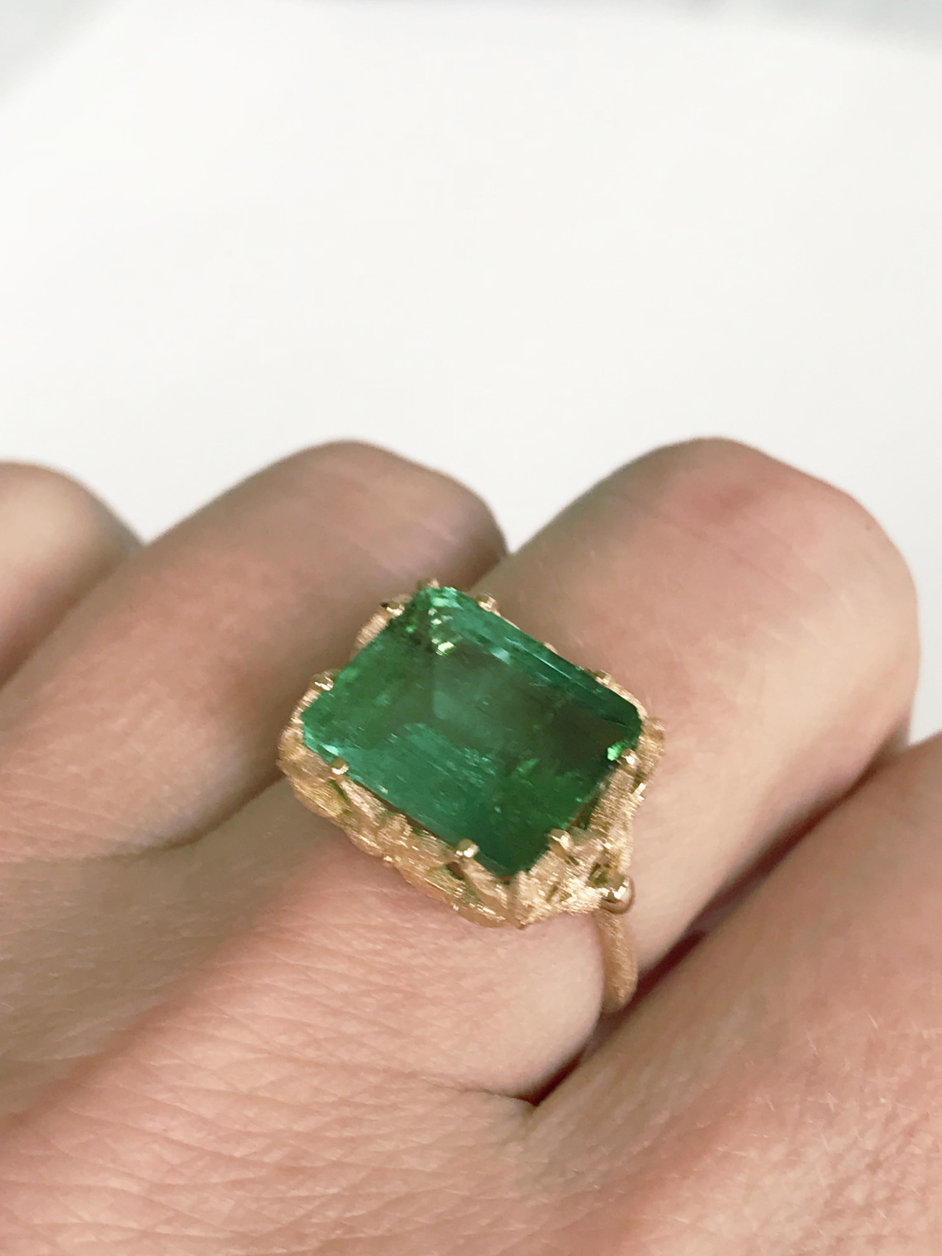 Dalben Green Tourmaline Rose Gold Cocktail Ring For Sale 5