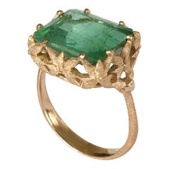 Dalben Green Tourmaline Rose Gold Cocktail Ring