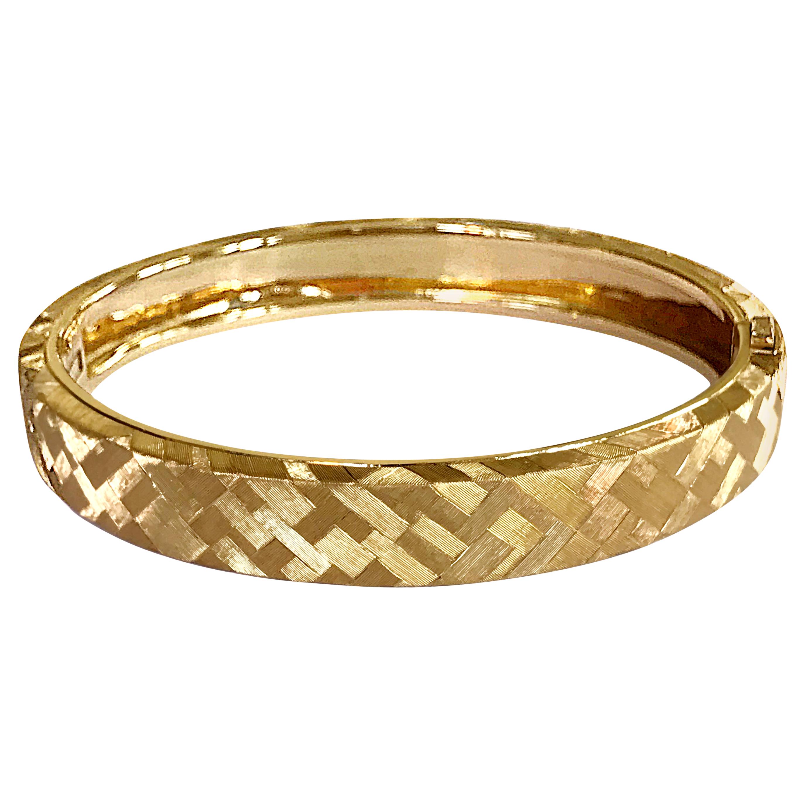 Dalben Hand Engraved Gold Bracelet For Sale