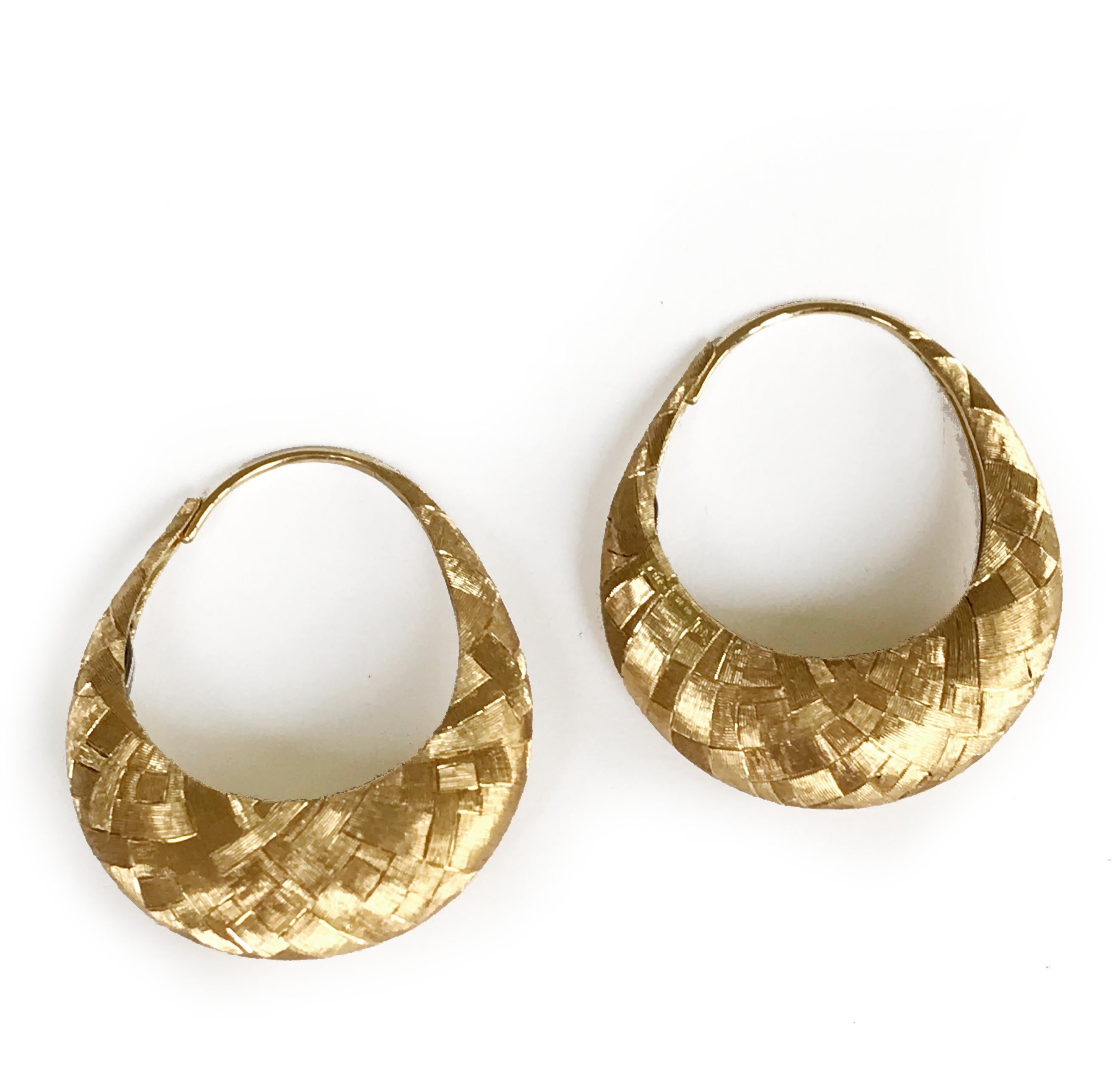 engraved gold earrings