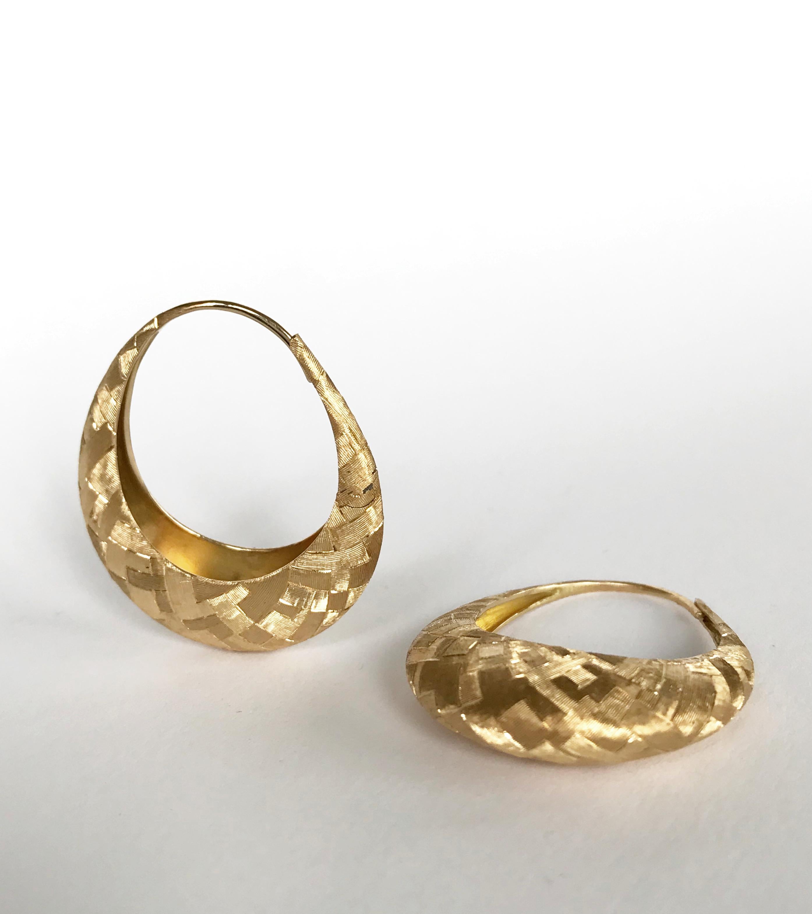 engraved gold hoop earrings